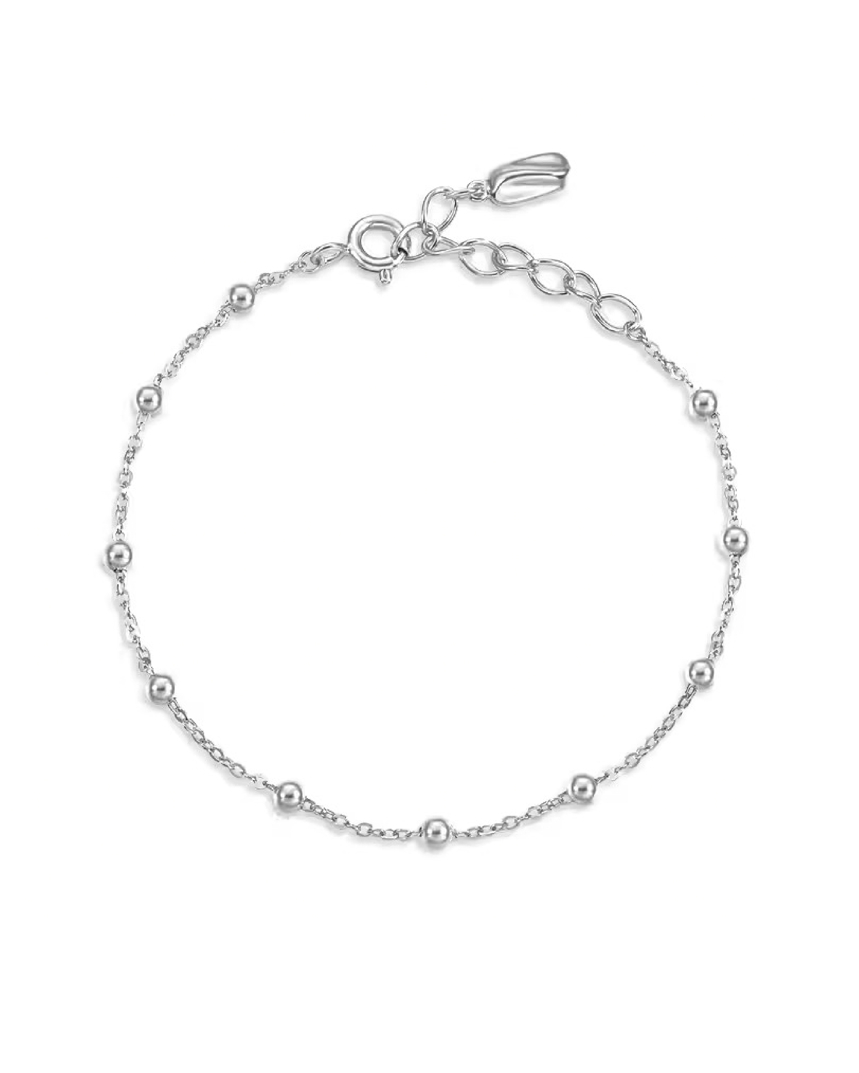 Spacer Beaded Bracelet - Silver