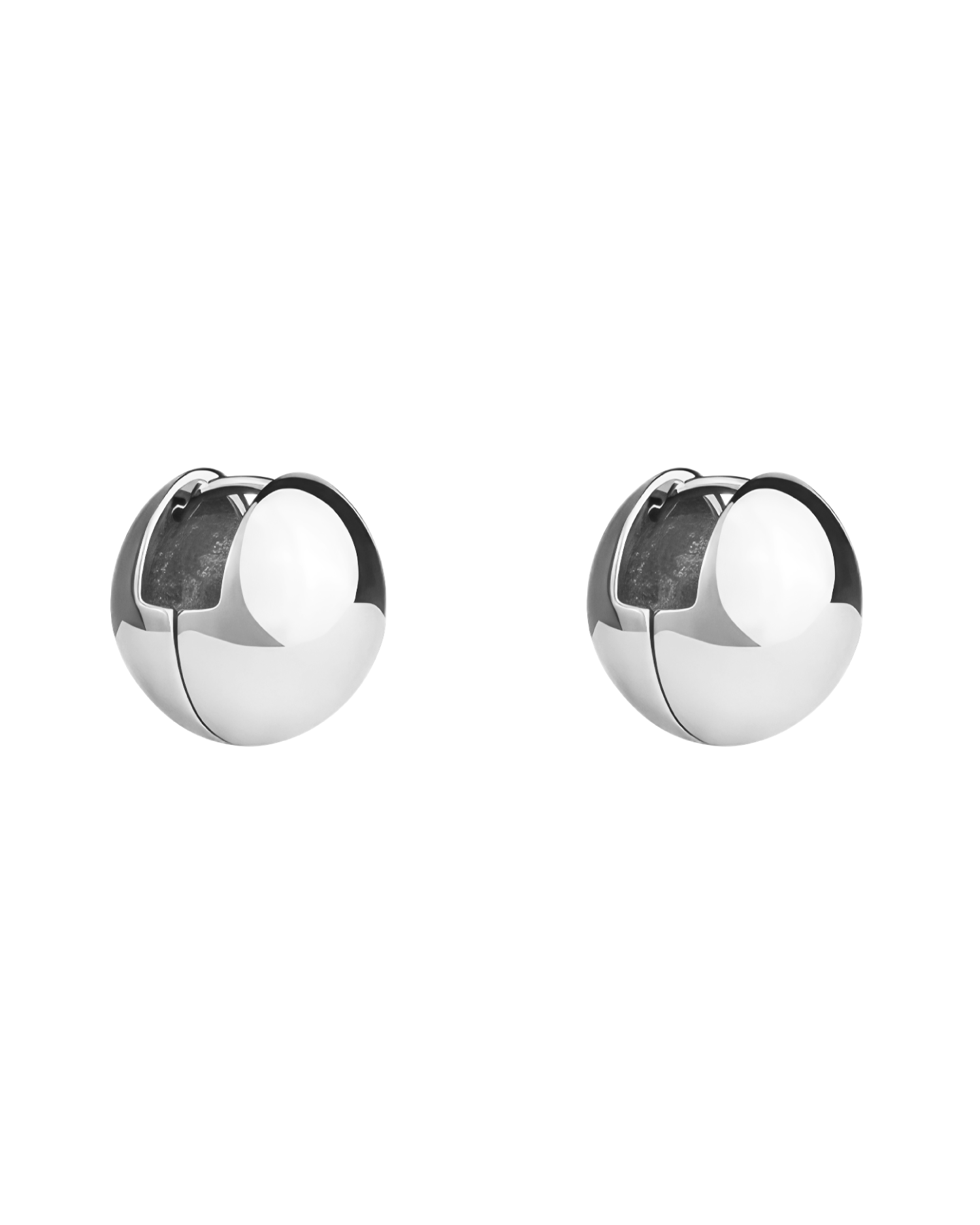 Eve Orb Hoop Earrings - Silver