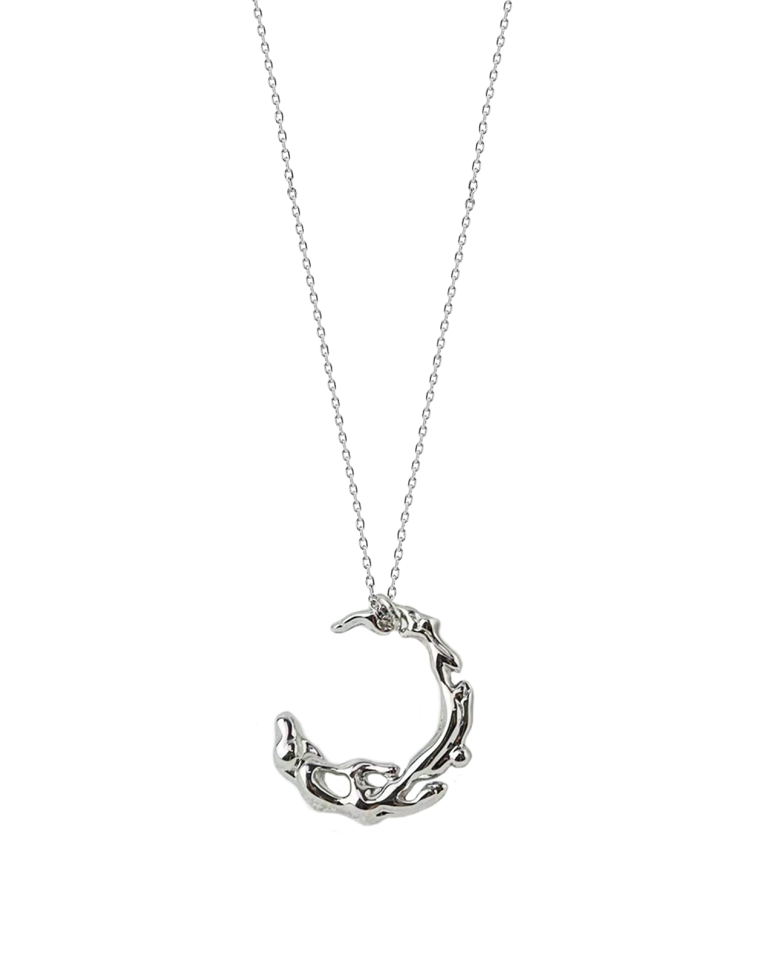 Luna Moon Reflection Necklace - Silver