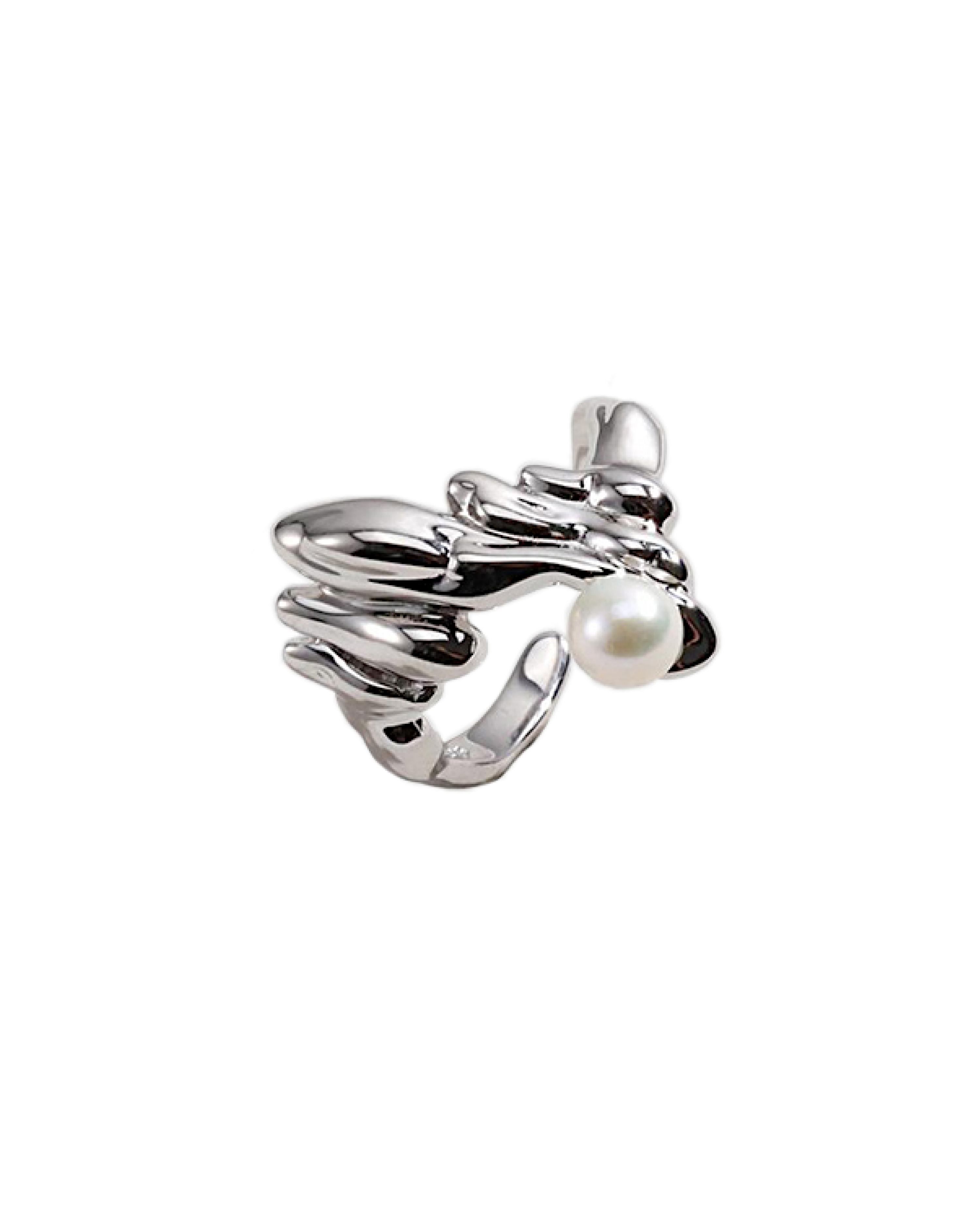 Molten Pearl Ring - Silver