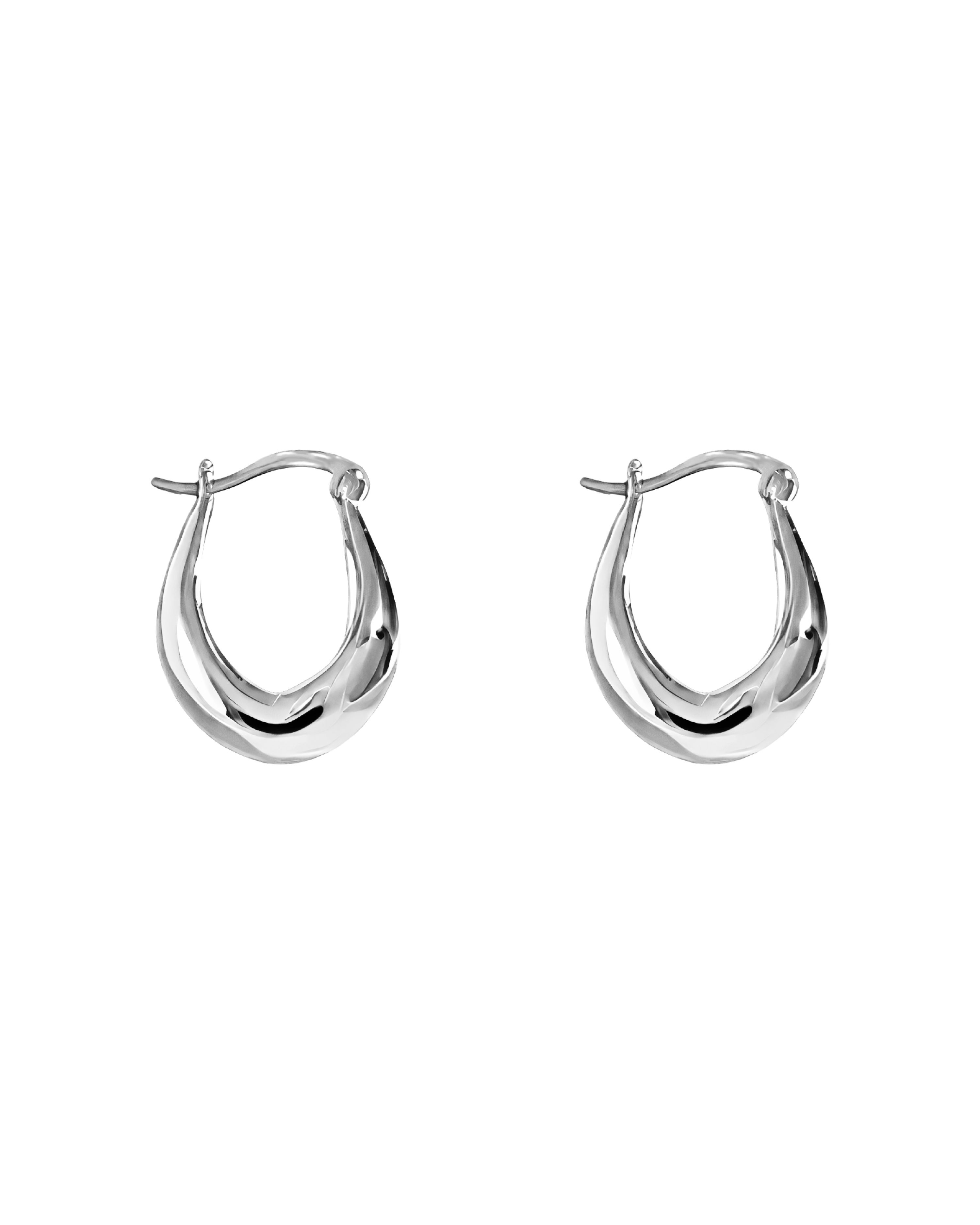 Una Dome Hoop Earrings - Silver