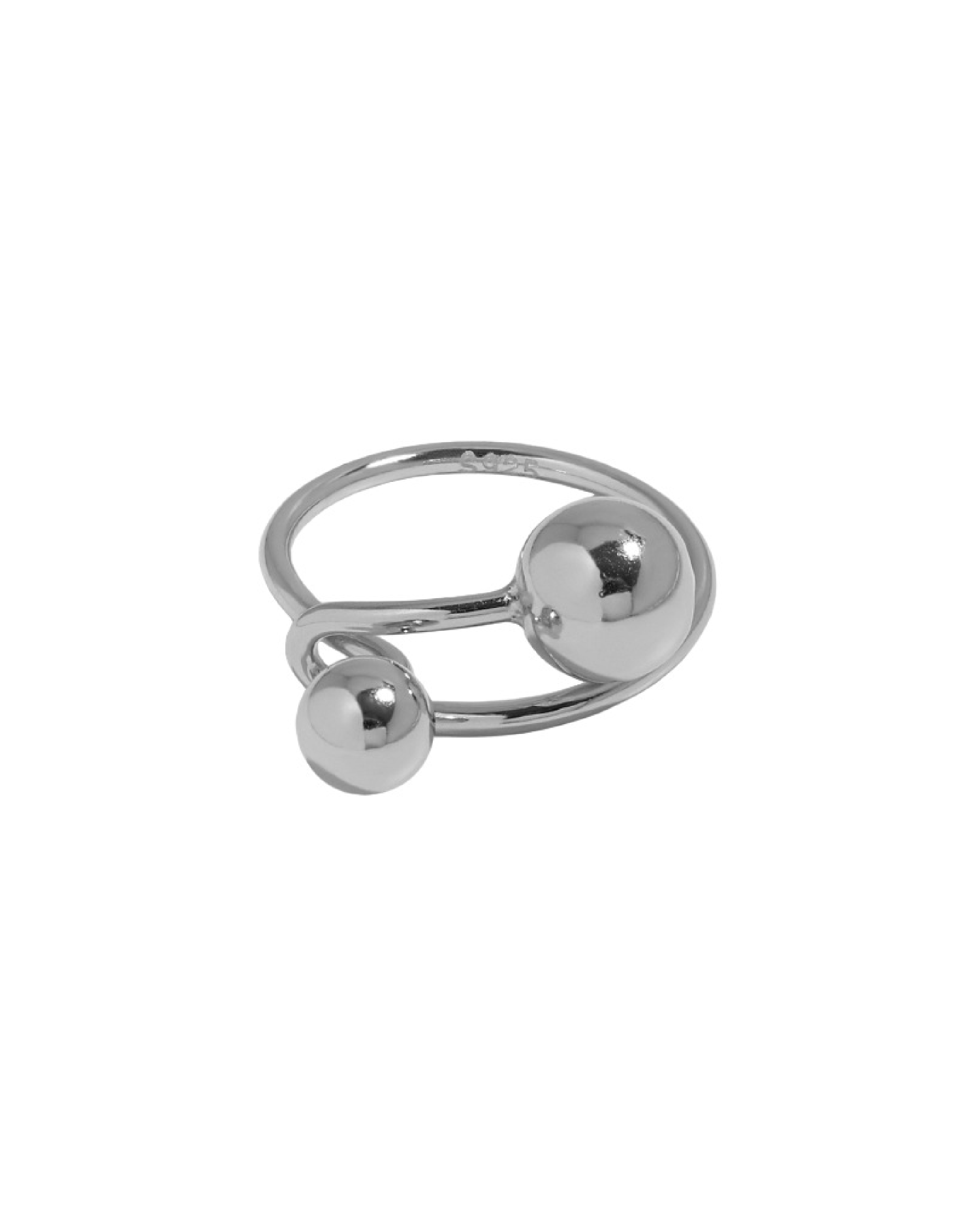 Deimos Double Ball Ring - Silver