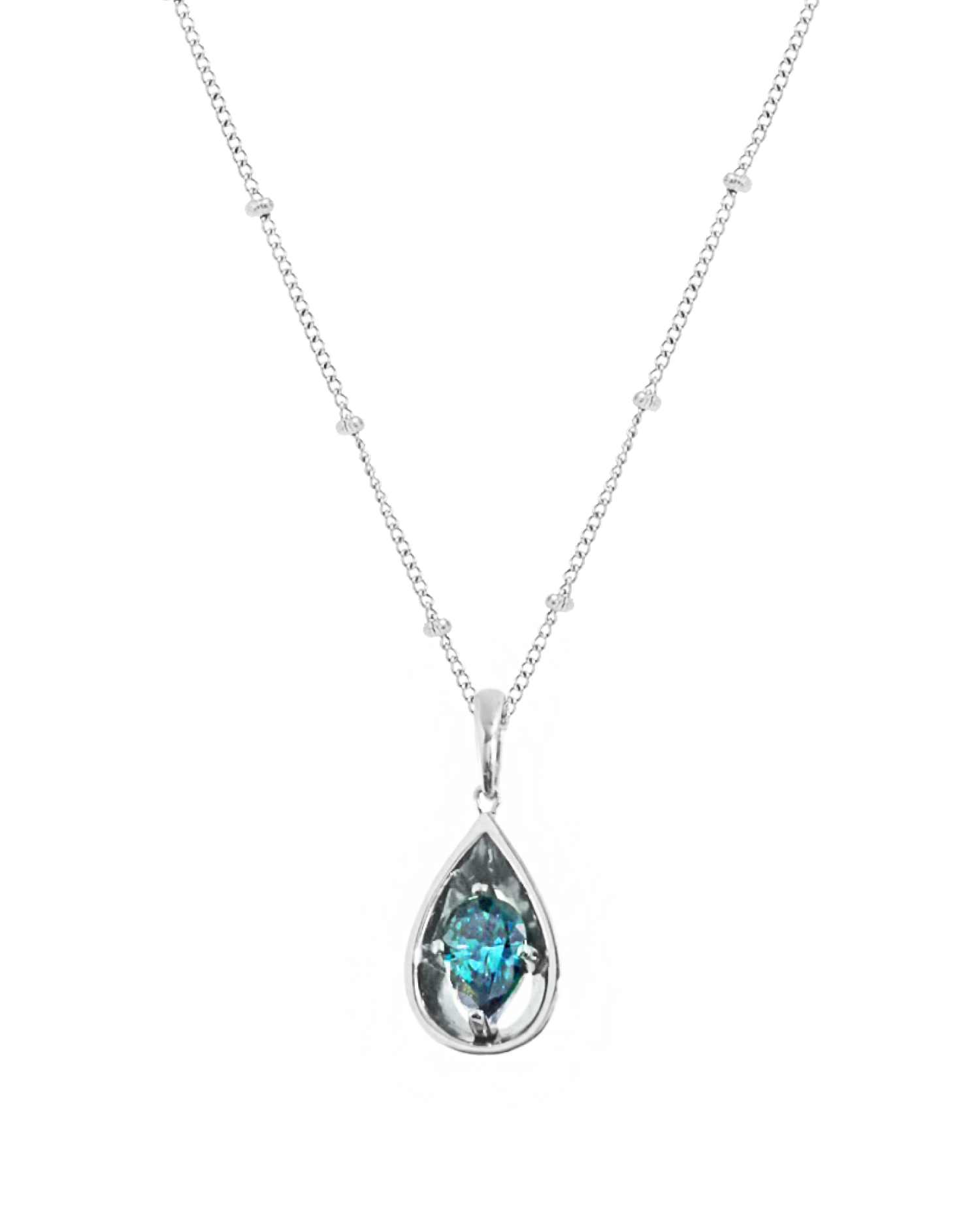 Cleopatra Drop-Form Cut Necklace - Silver