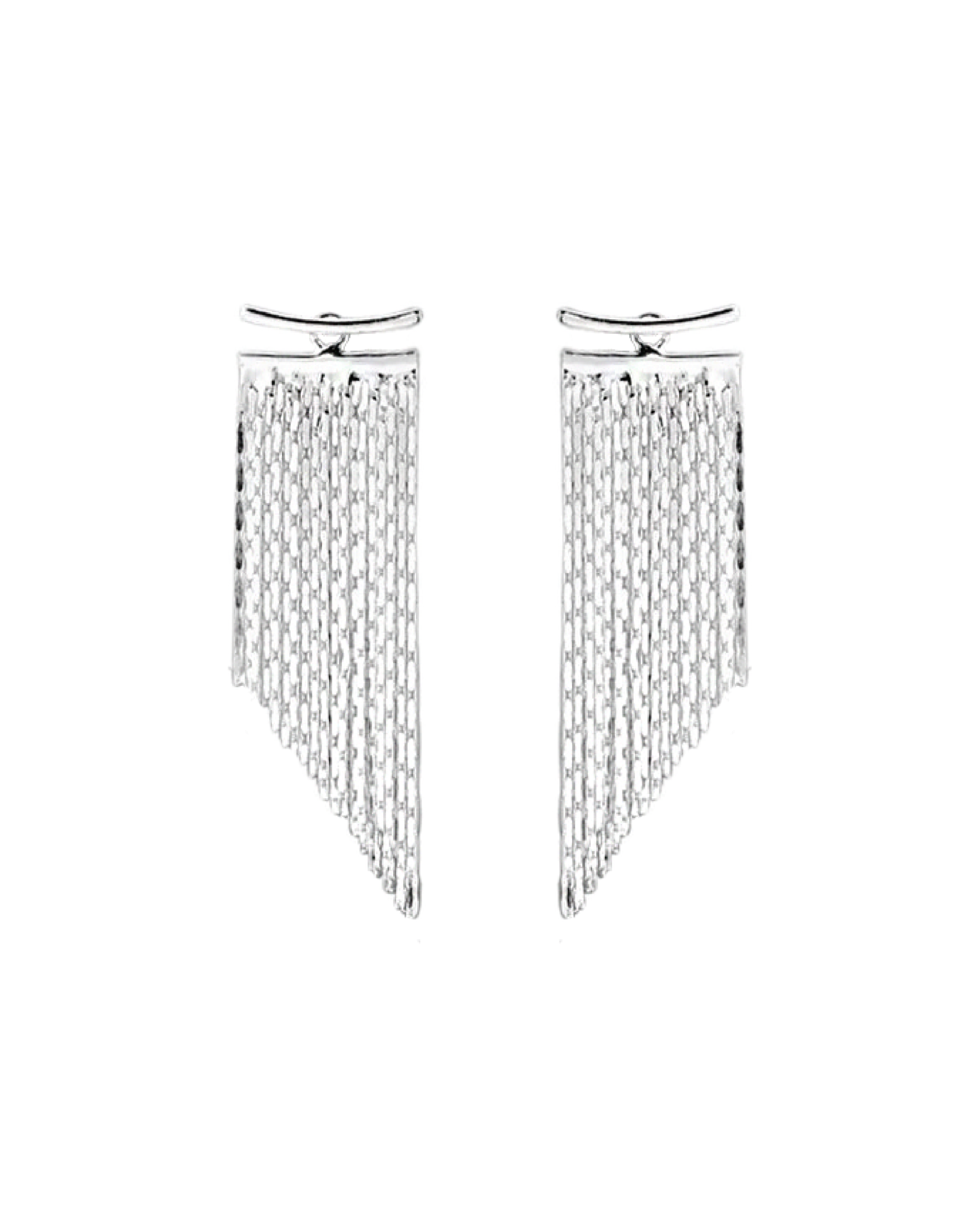 Evelyn Multi Wear Bar & Tassel Earrings - Silver