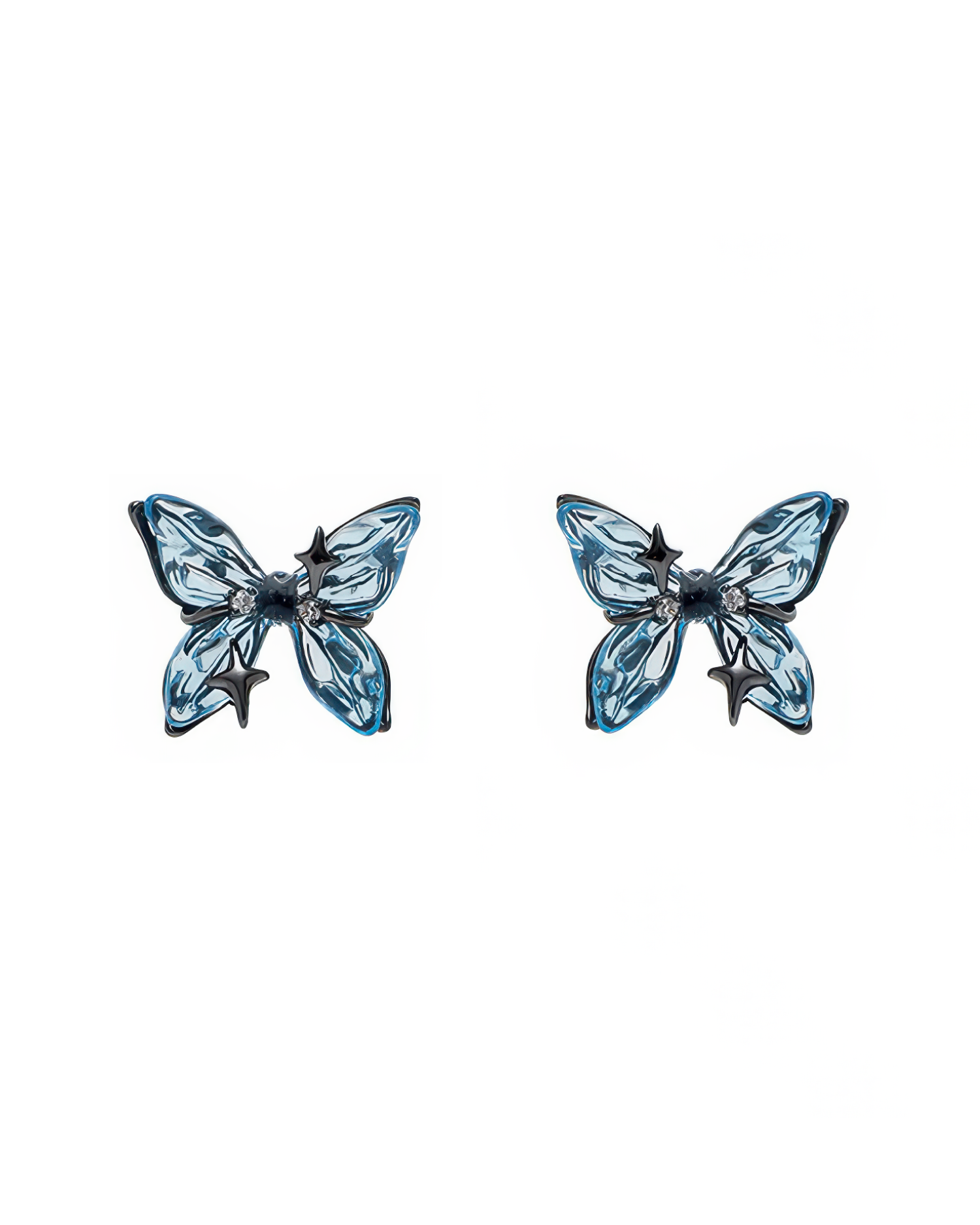 Mora Blue Butterfly Stud Earrings