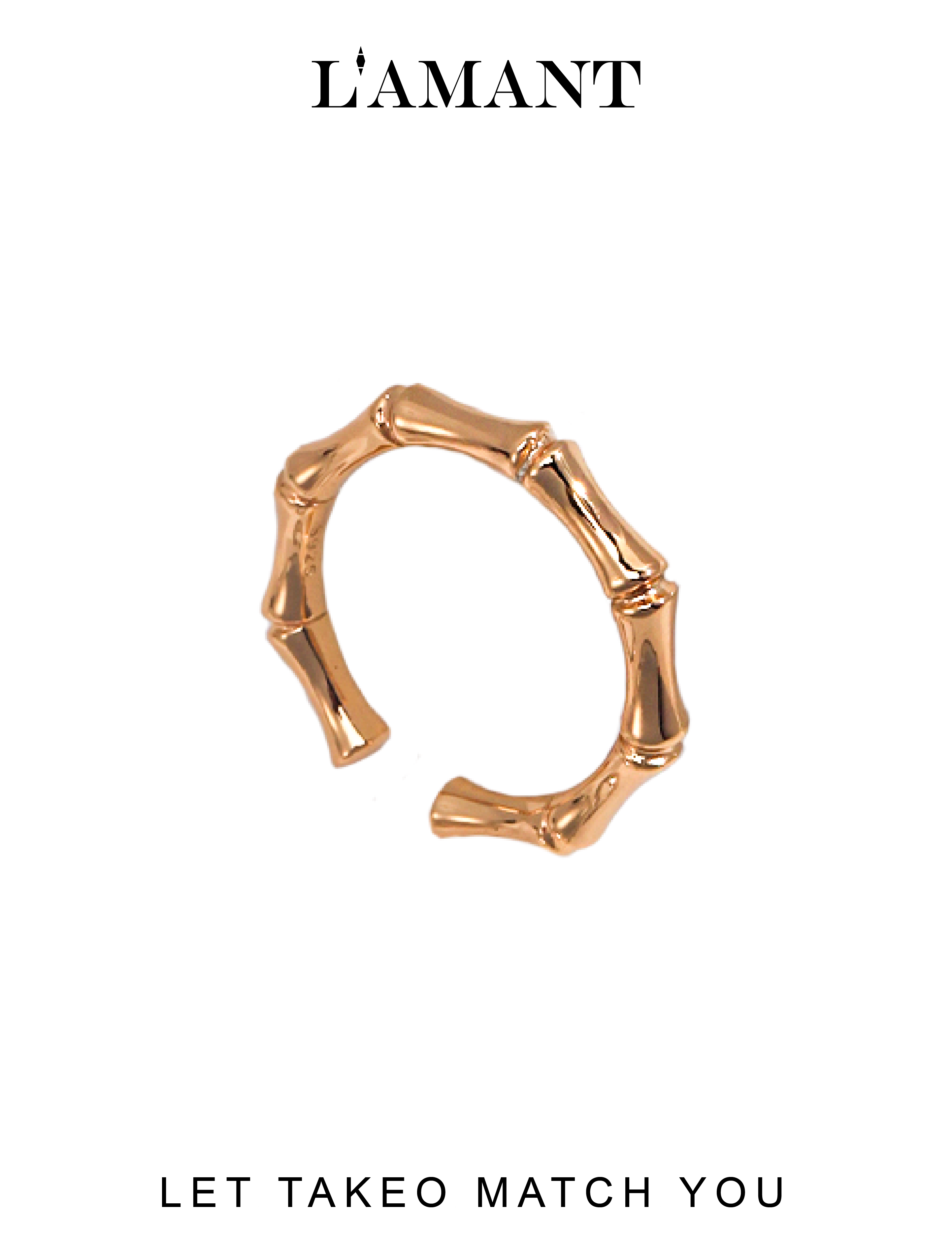 Takeo Bamboo Effect Ring - Gold