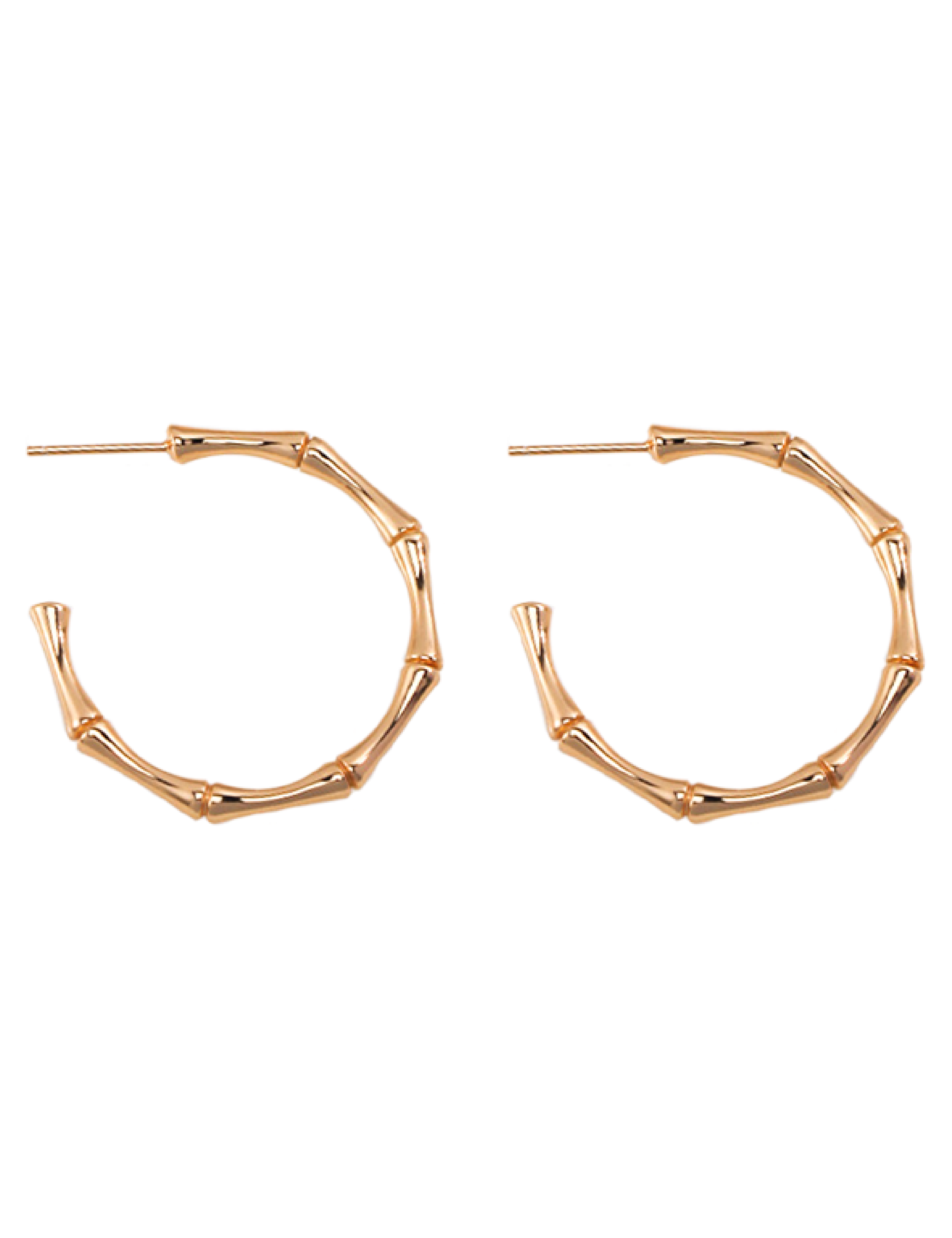 Takeo Bamboo Effect Earrings - Gold