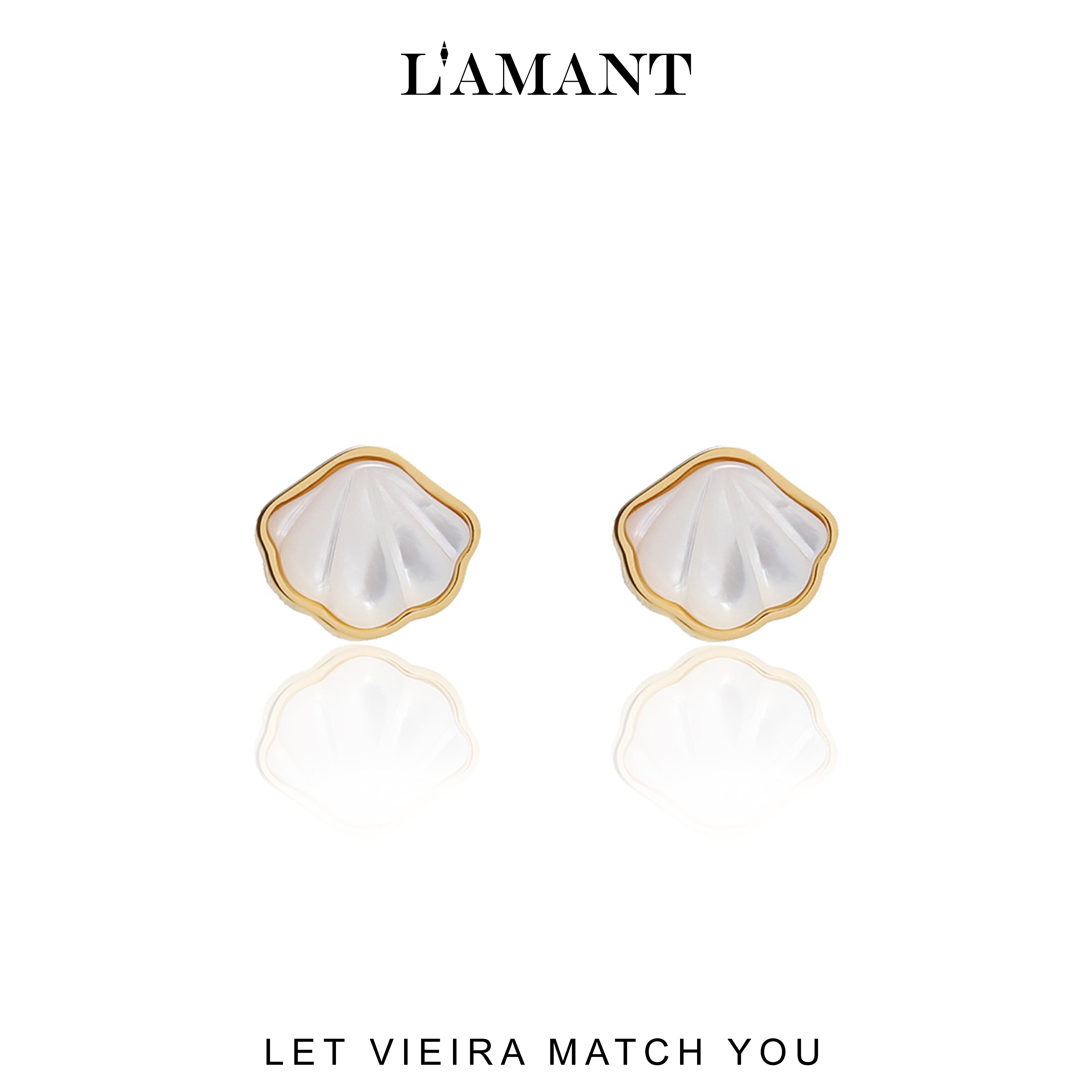 Vieira Shell Heart Earrings