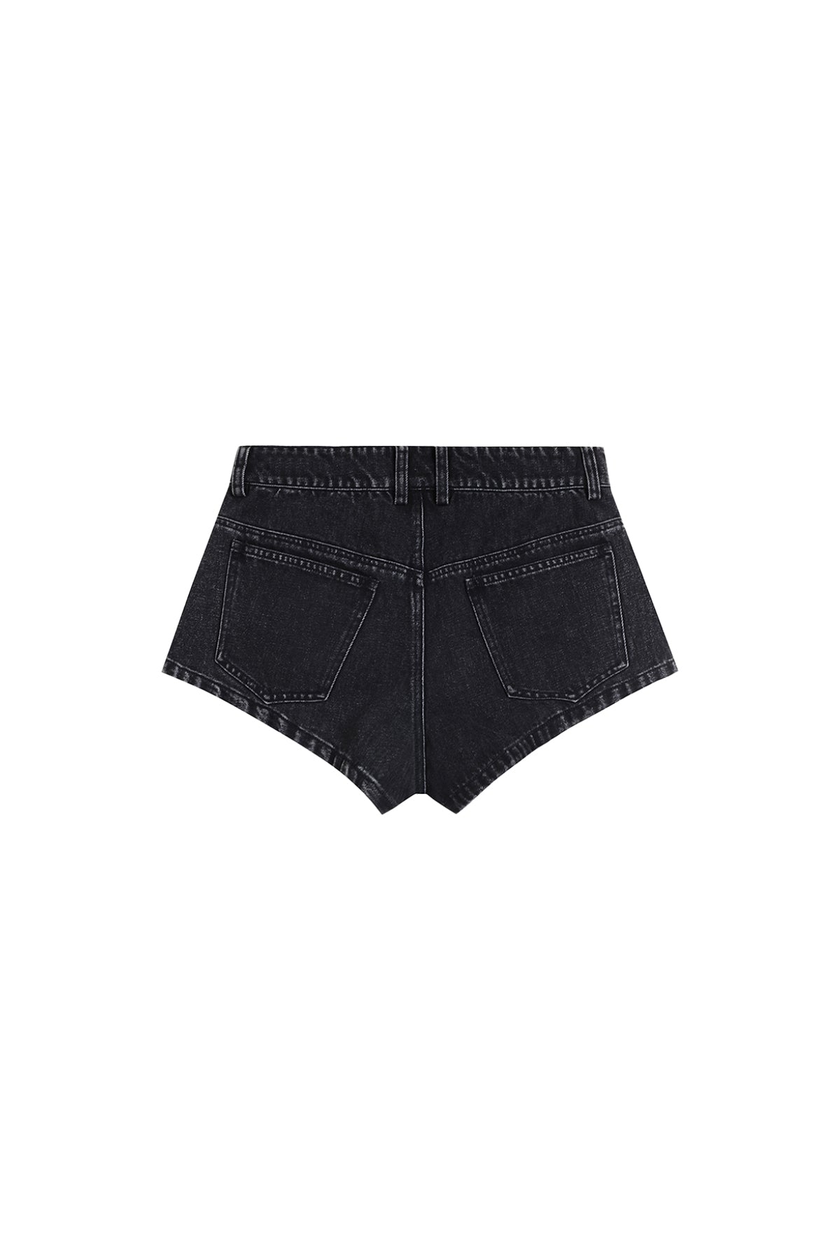 Washed Ultra Mini Denim Shorts In Black YJ1NGZYZJ® Official