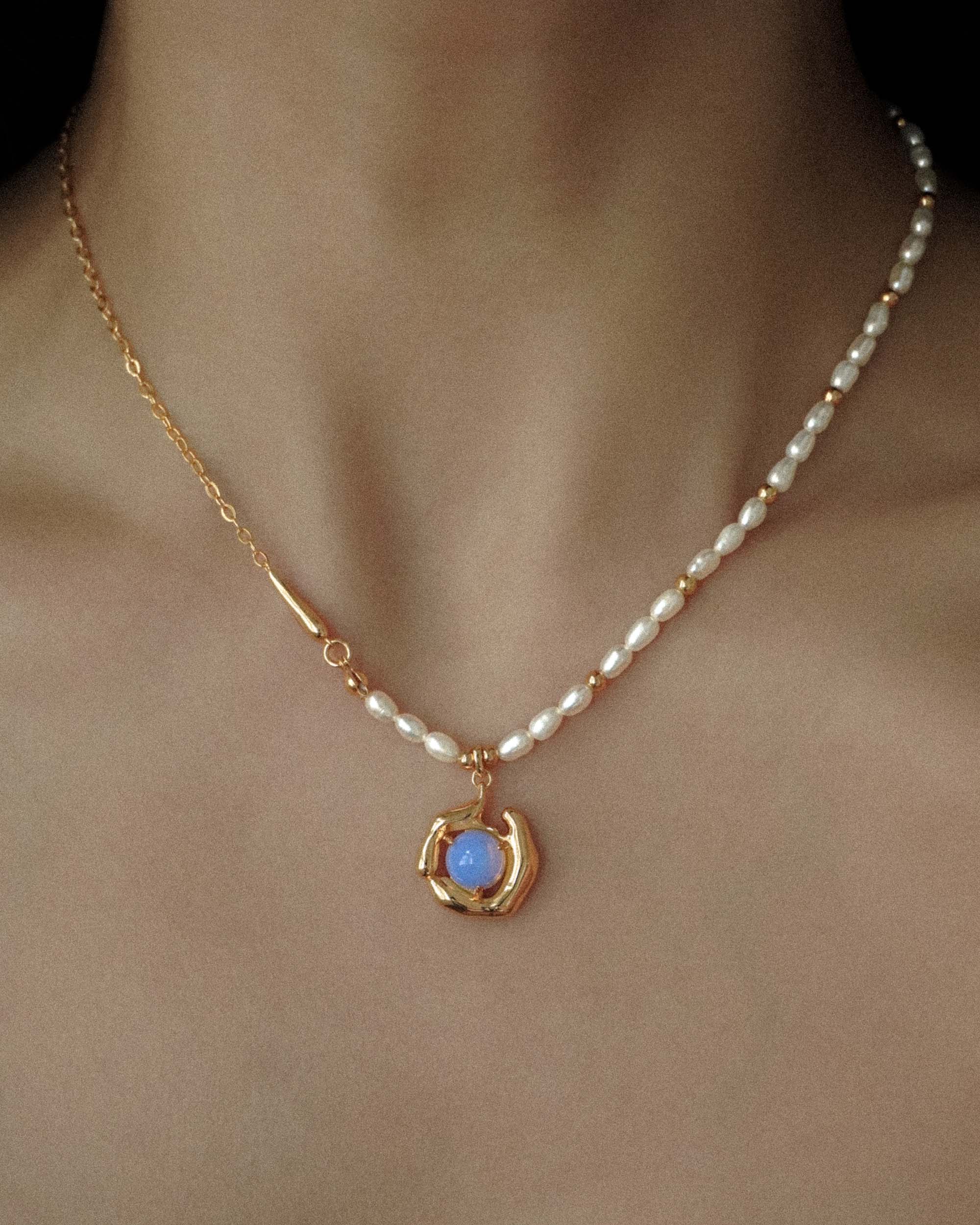 Cordelia Opal Pearls Necklace - Gold