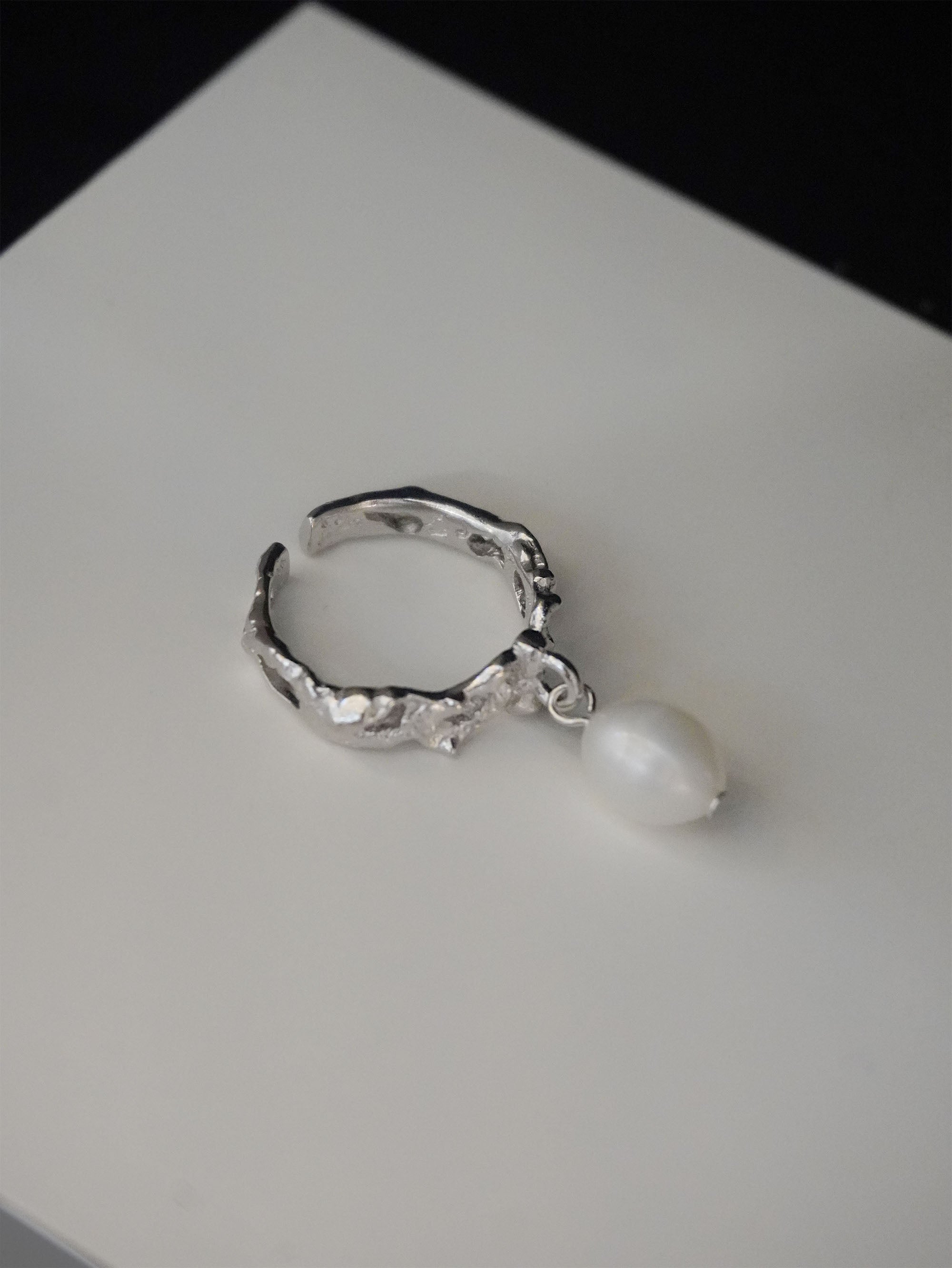 Madge Pearl Charm Ring - Silver