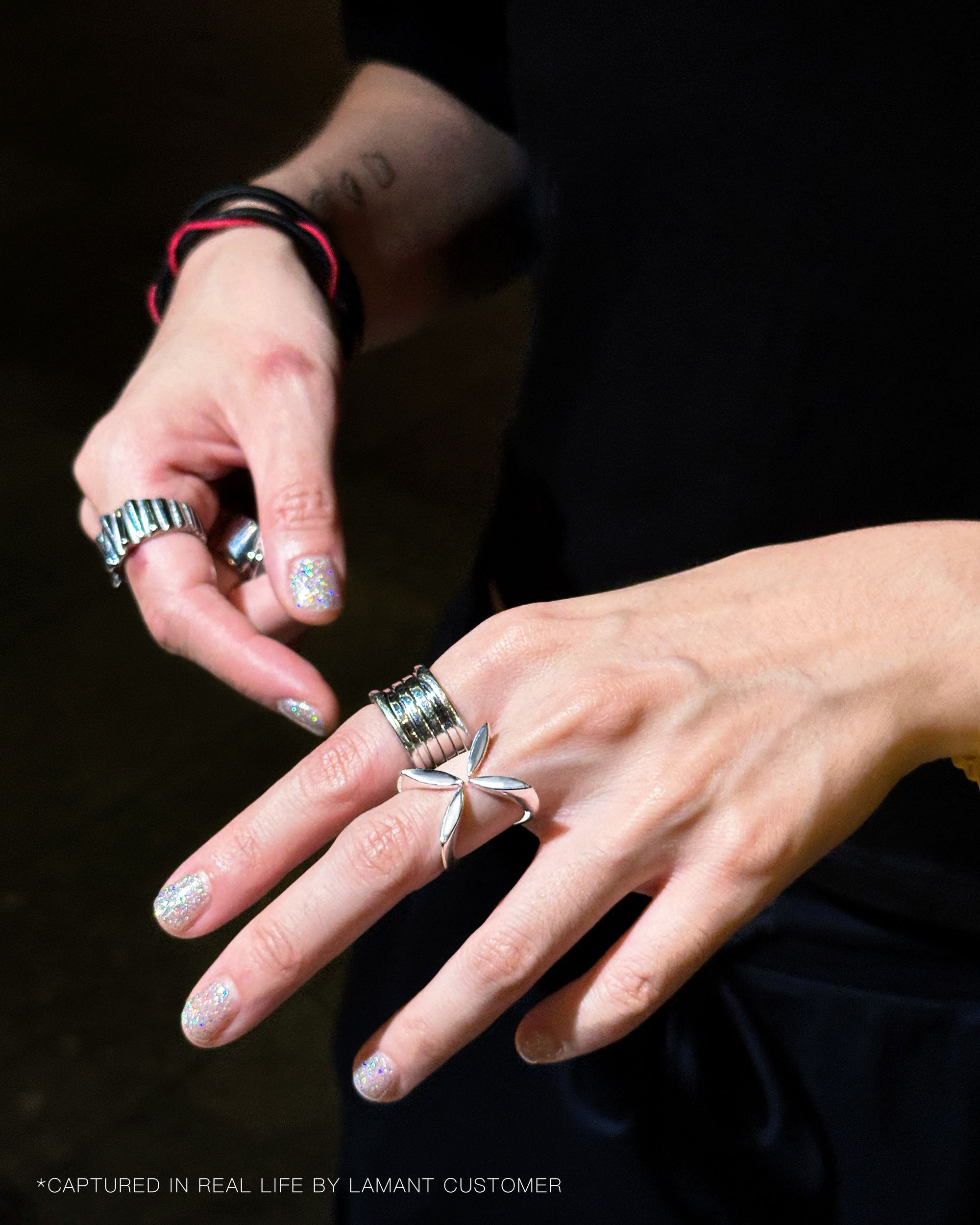 Halle Four-leaf Clover Ring - Silver