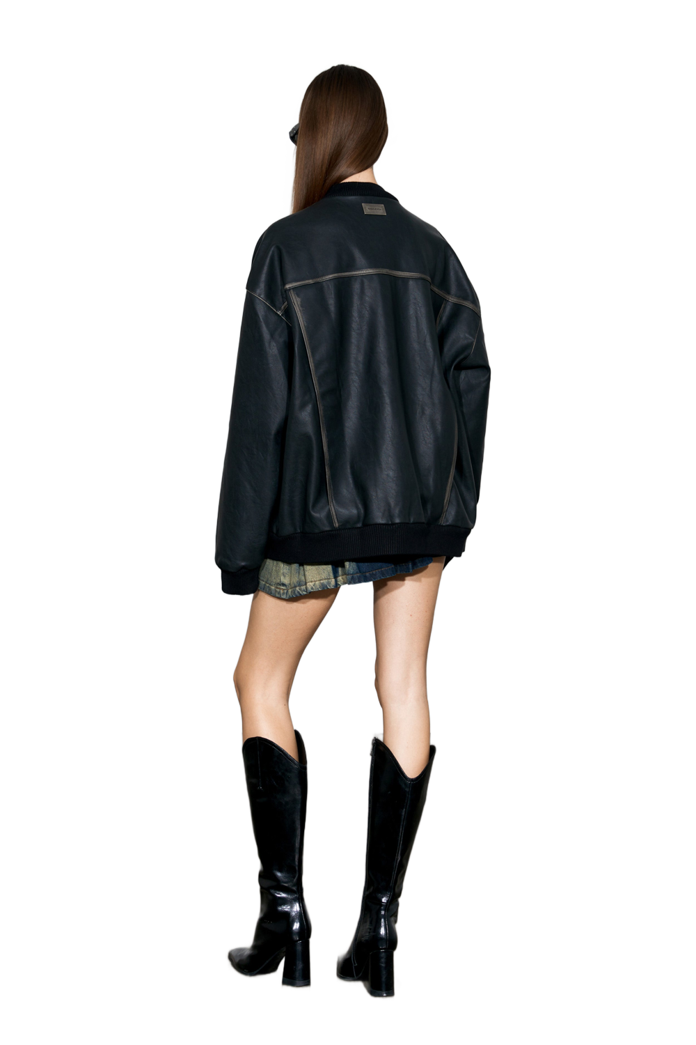 YJ Black Faded Leather Jacket