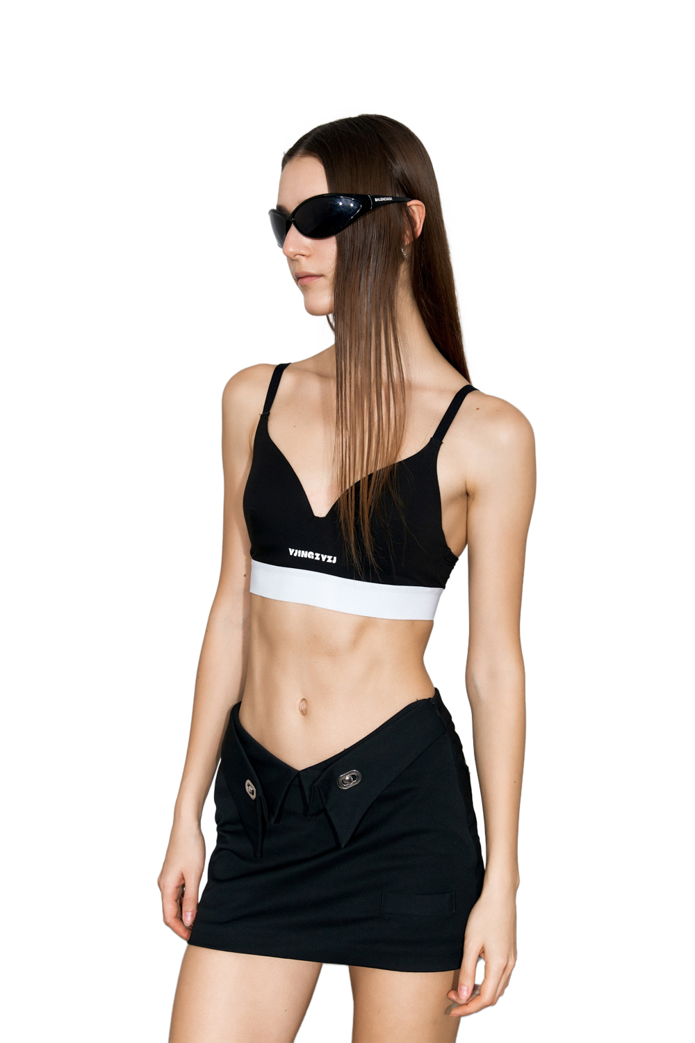YJ Cotton Push Up Plunge Bra In Black