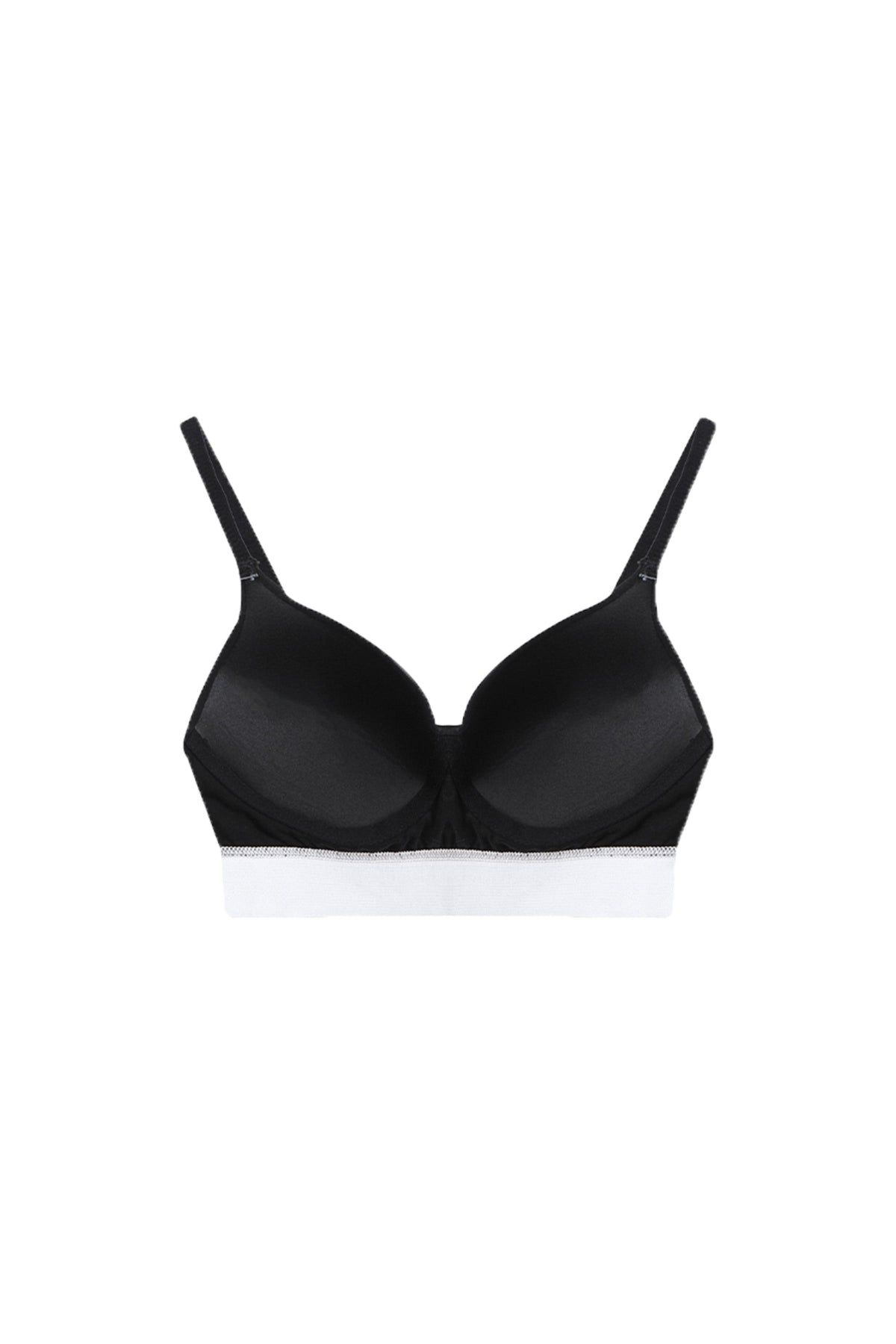YJ Cotton Push Up Plunge Bra In Black