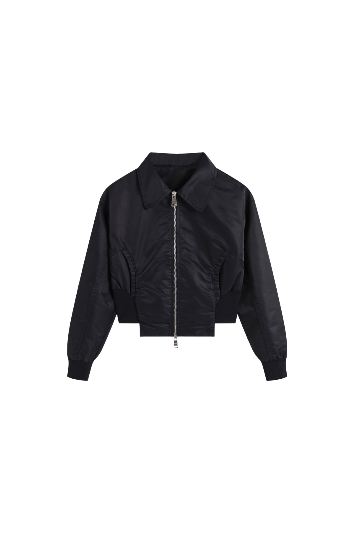 YJ Collared Double Zip Jacket In Black