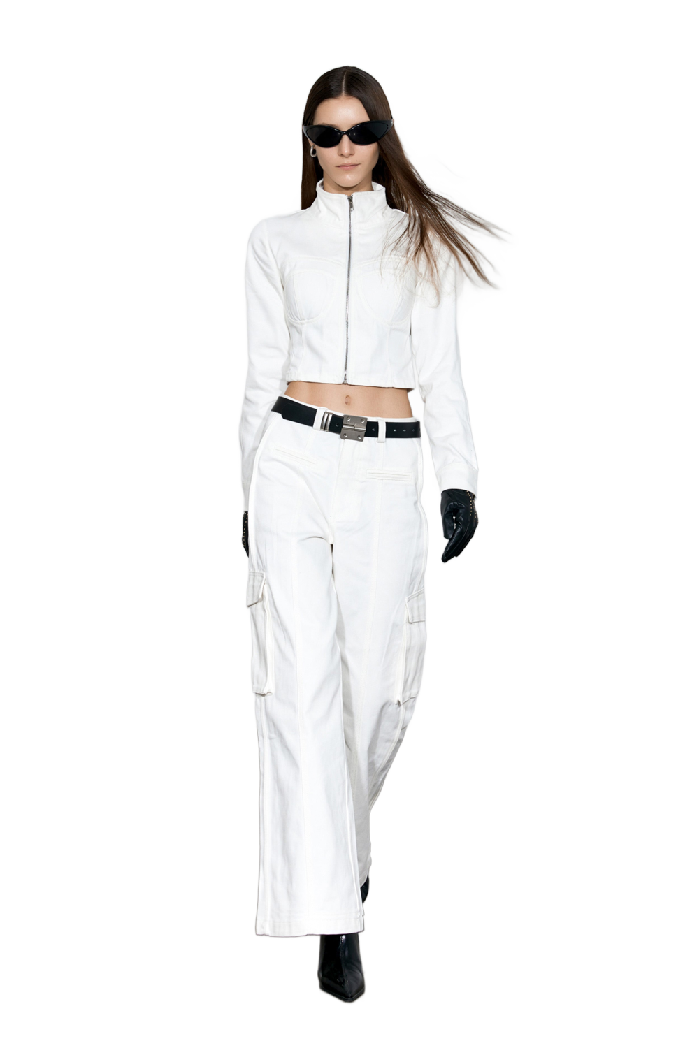 YJ Denim Corset Jacket In White