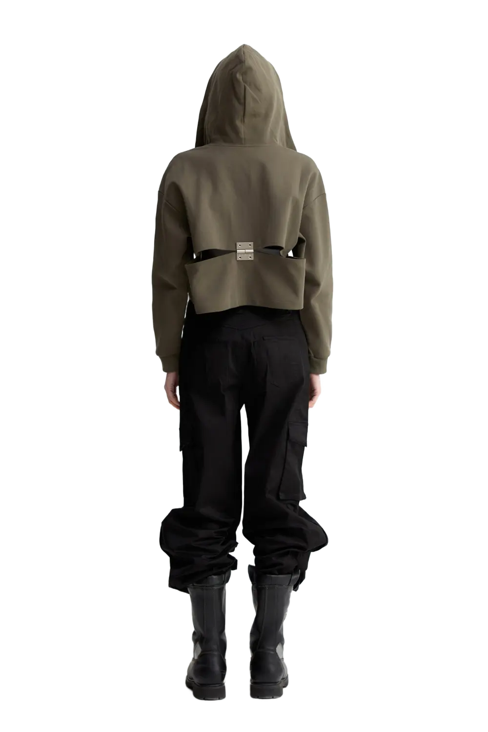YJ Logo High Waist Jacket In Army Green