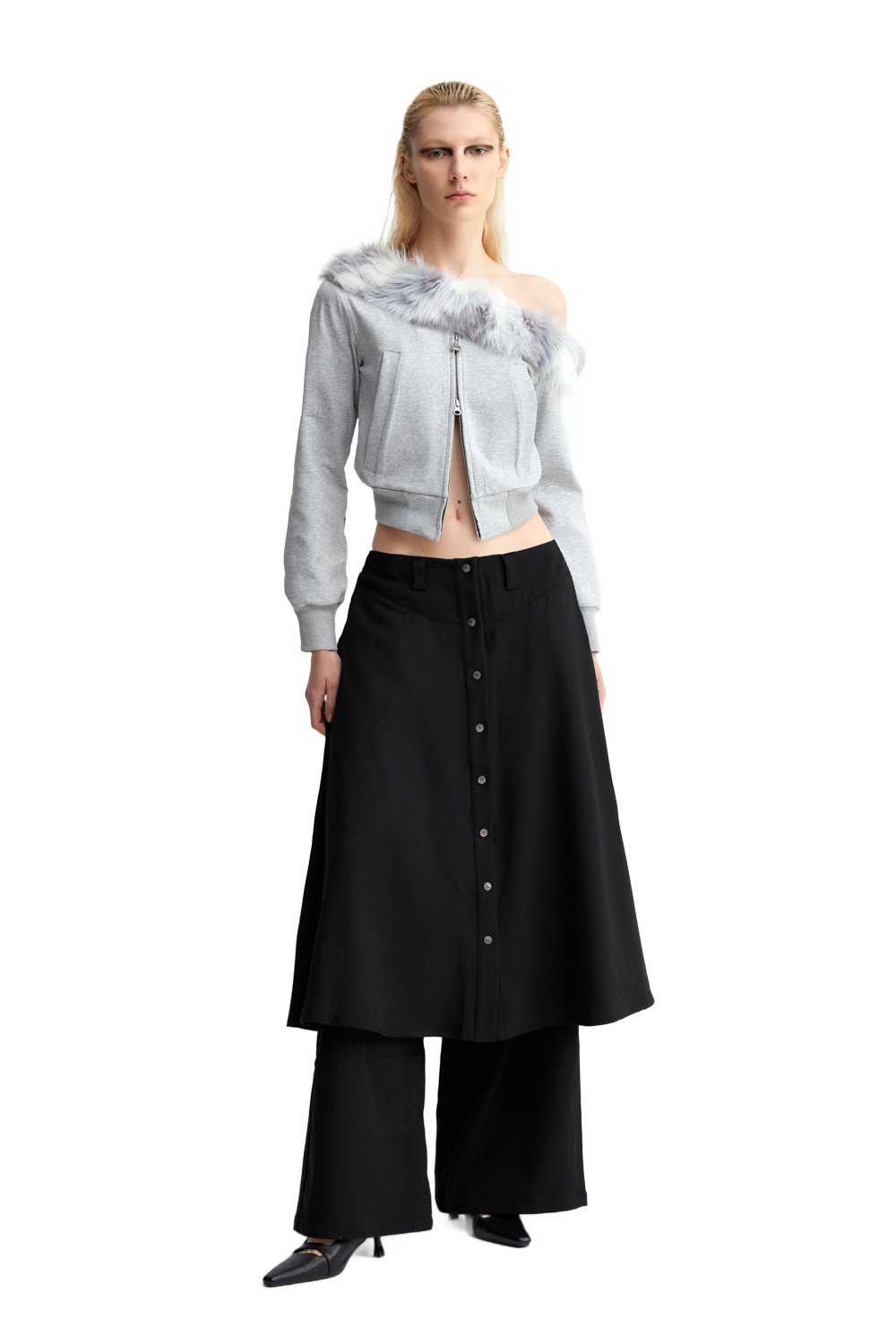 YJ Skirt layered suit pants
