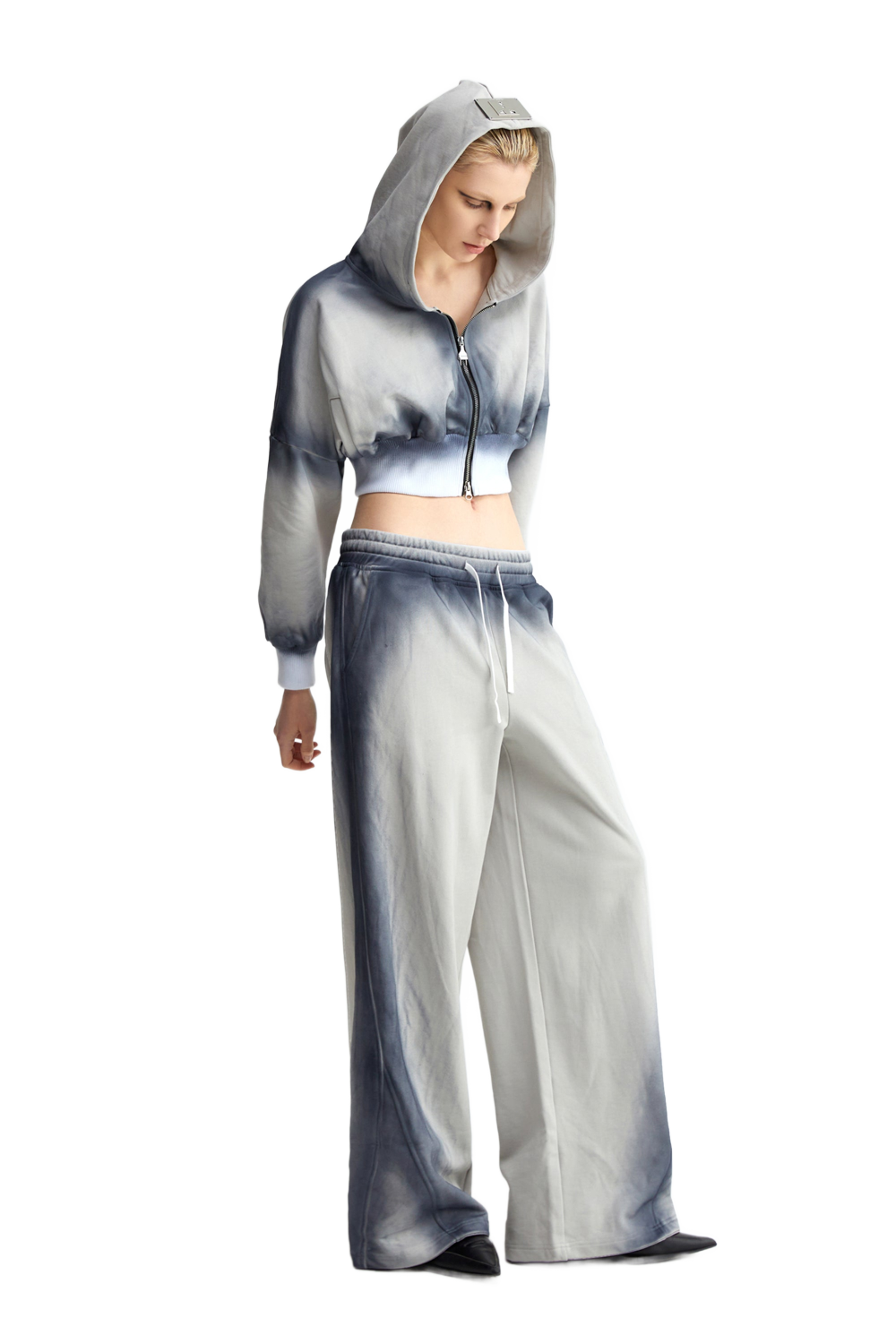 YJ Blue Overdyed Sport Relaxed Track Pants