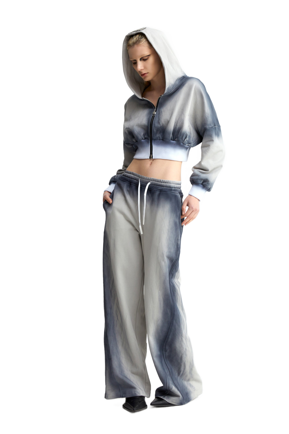 YJ Blue Overdyed Sport Hoodie With Socket Logo