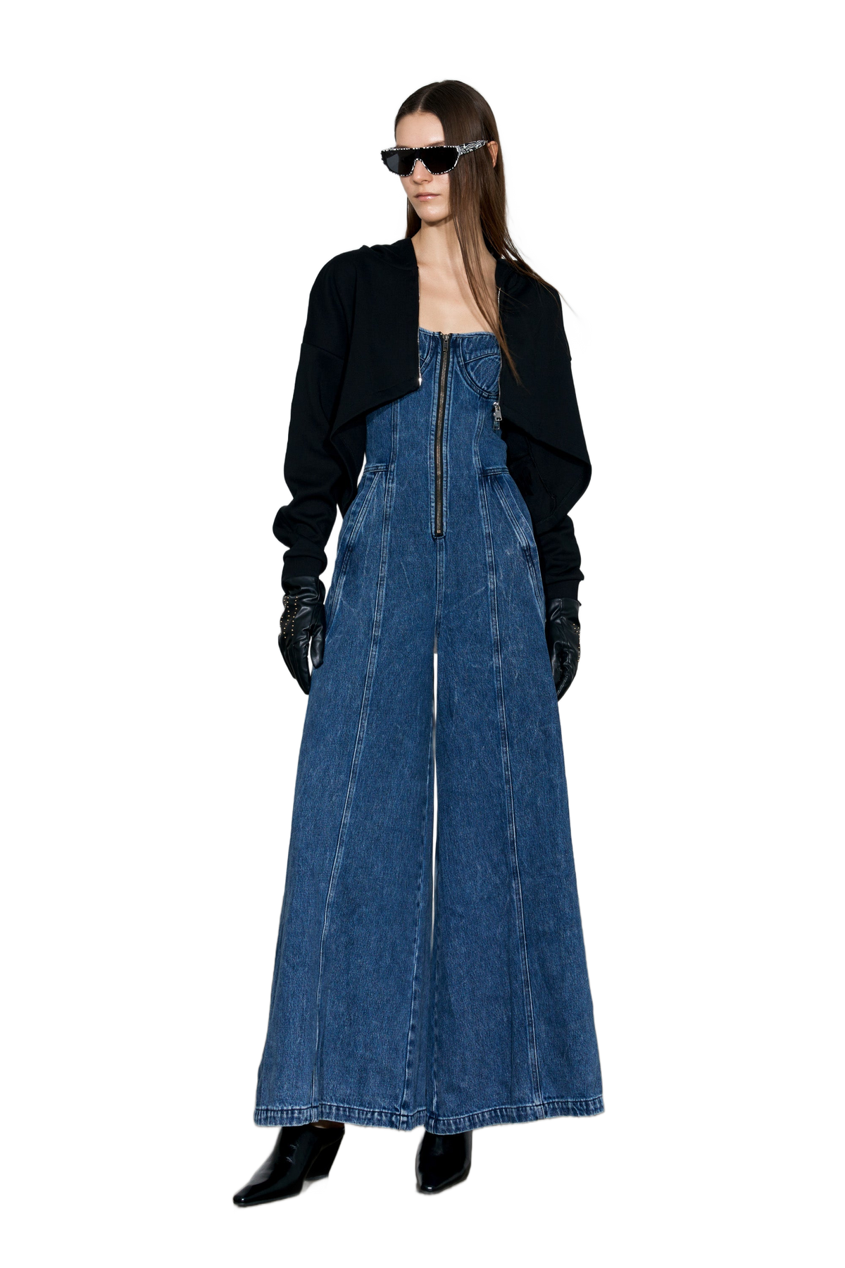 YJ Strapless Denim Jumpsuit