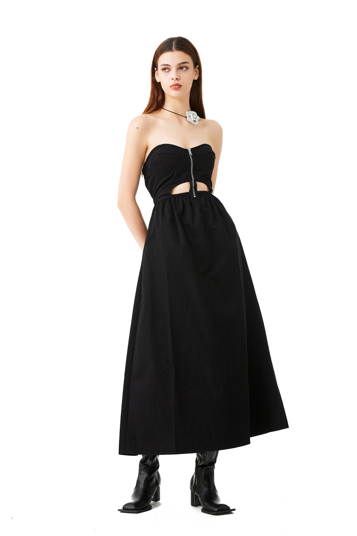 YJ Zipper Formal Dress