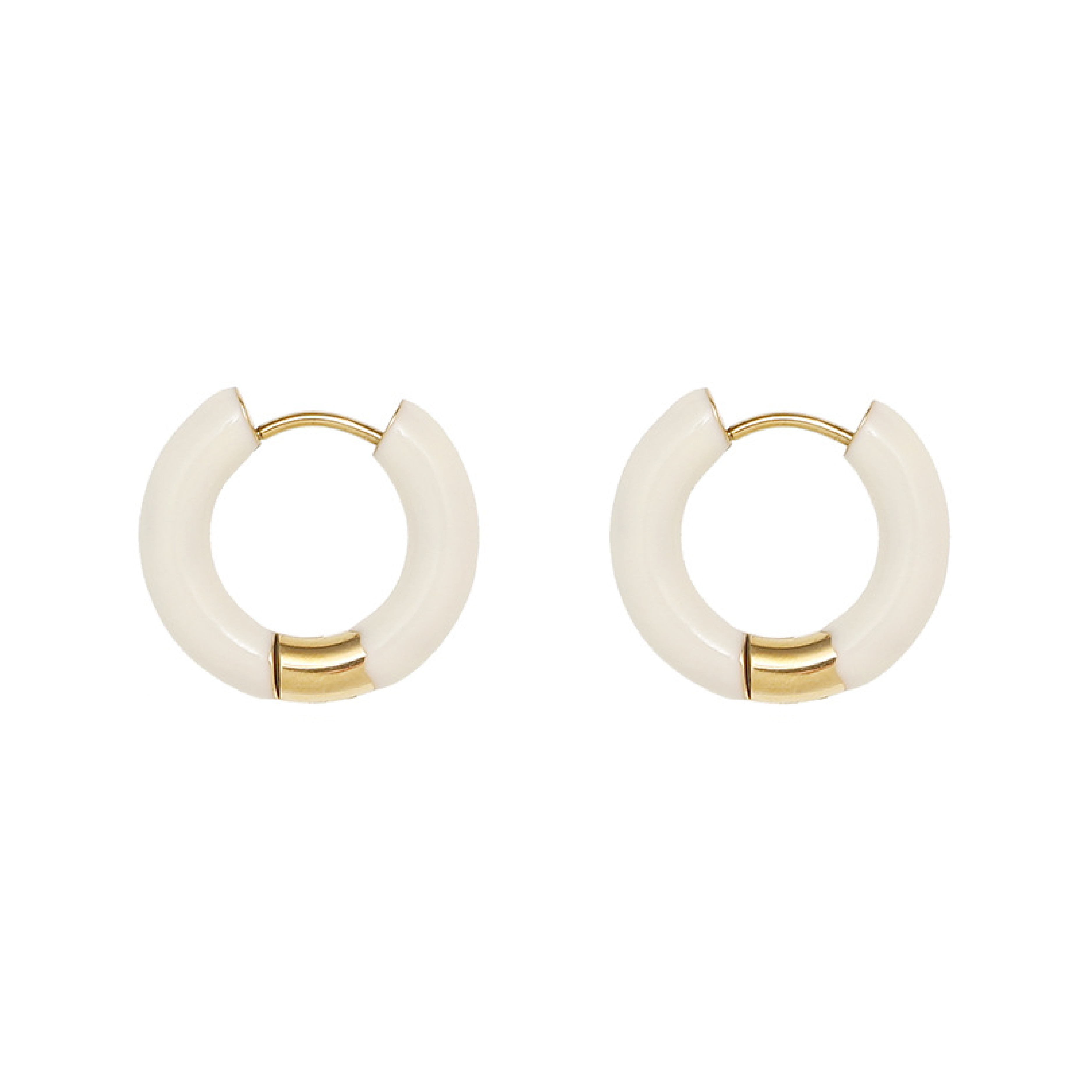 Hugo Epoxy Hoop Earrings - White