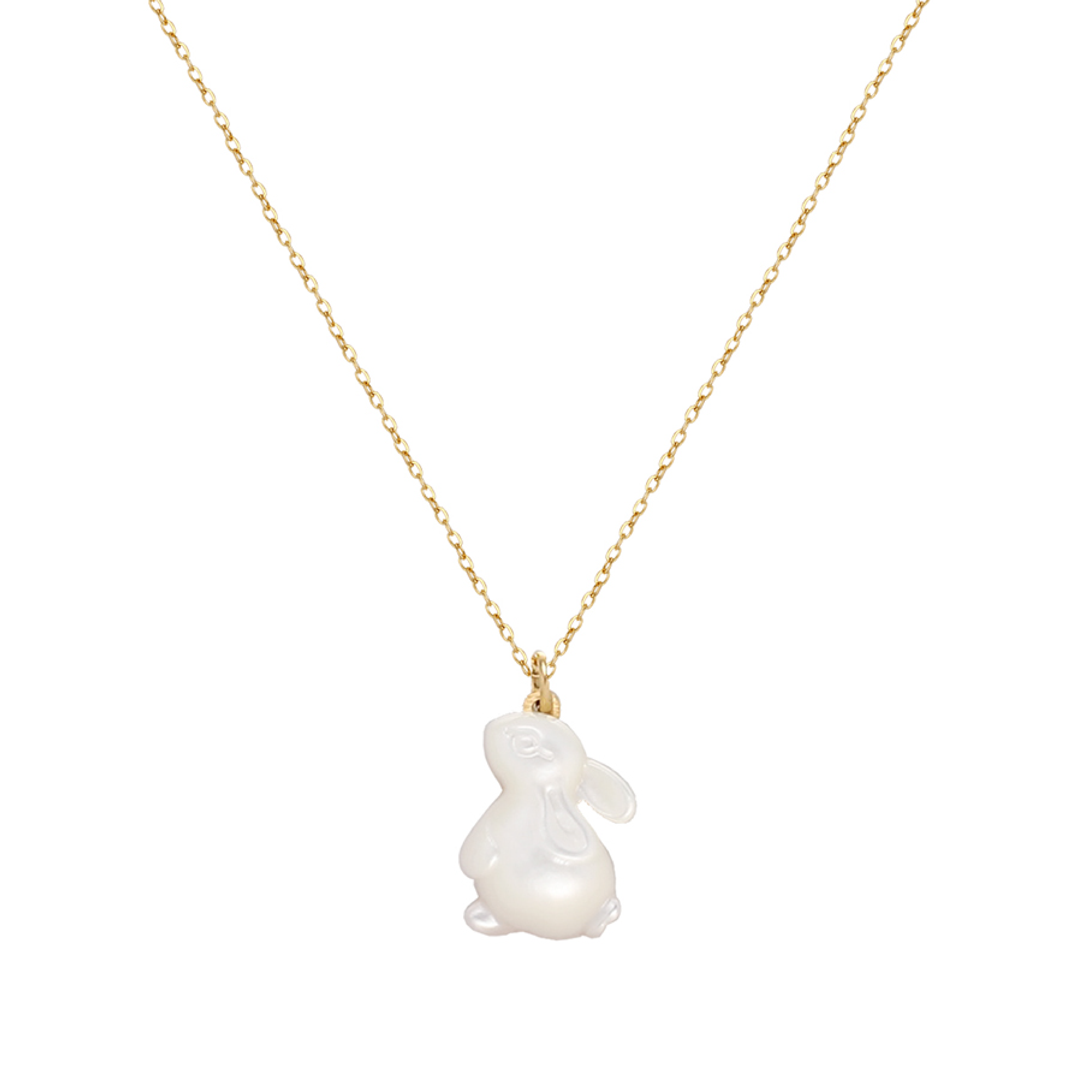 Bunny Rabbit Mother of Pearl Necklace