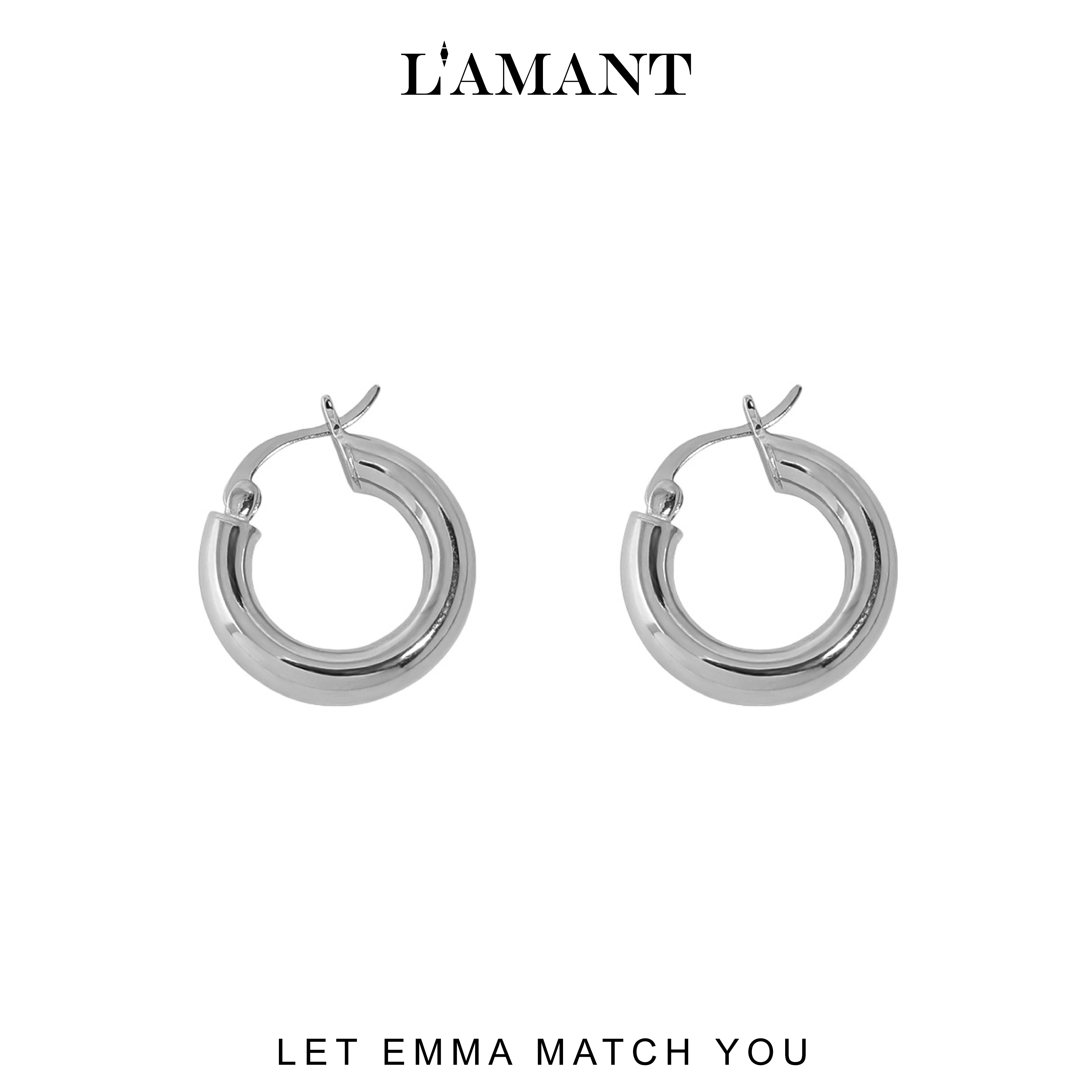 Emma Hoop Earrings - Silver