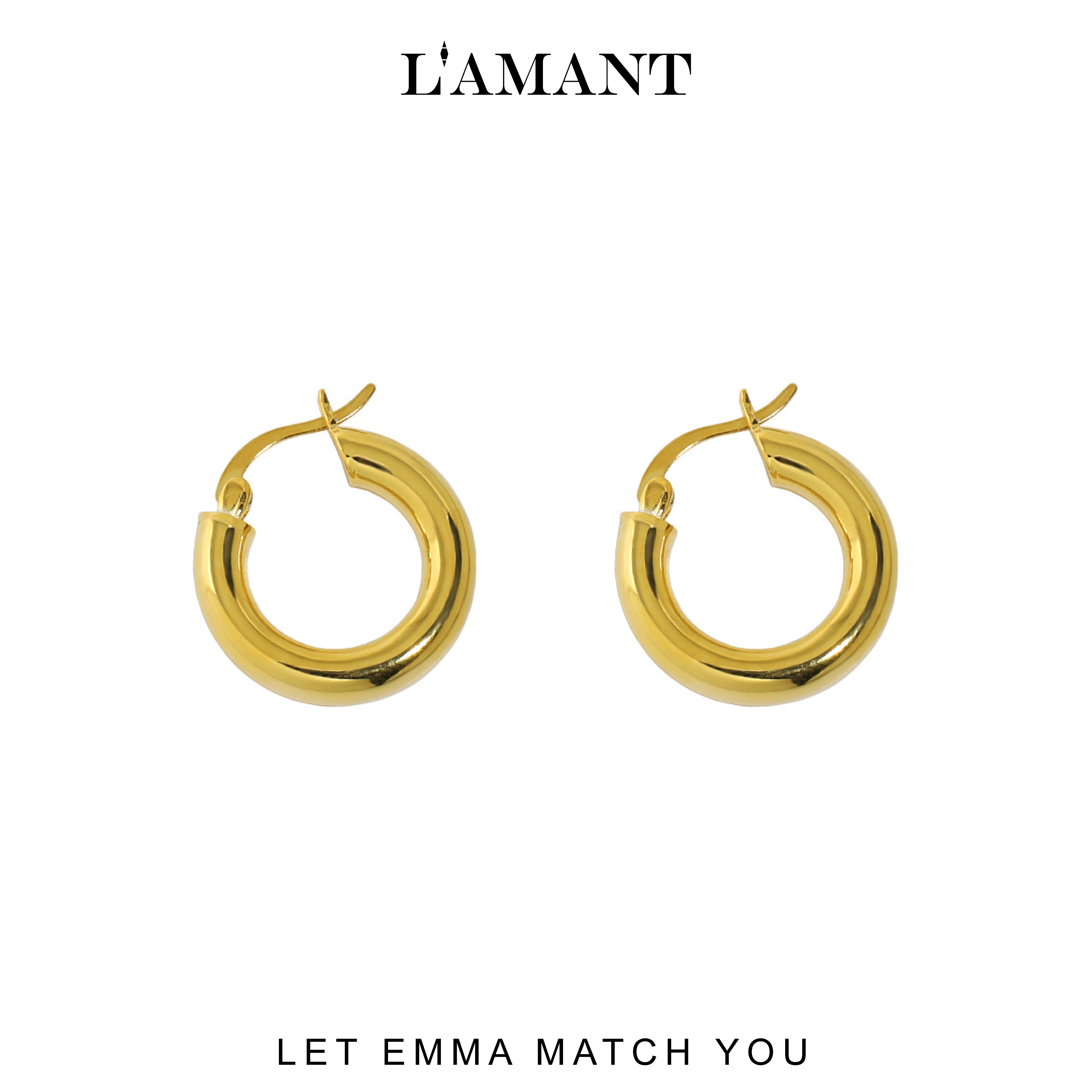 Emma Hoop Earrings - Gold