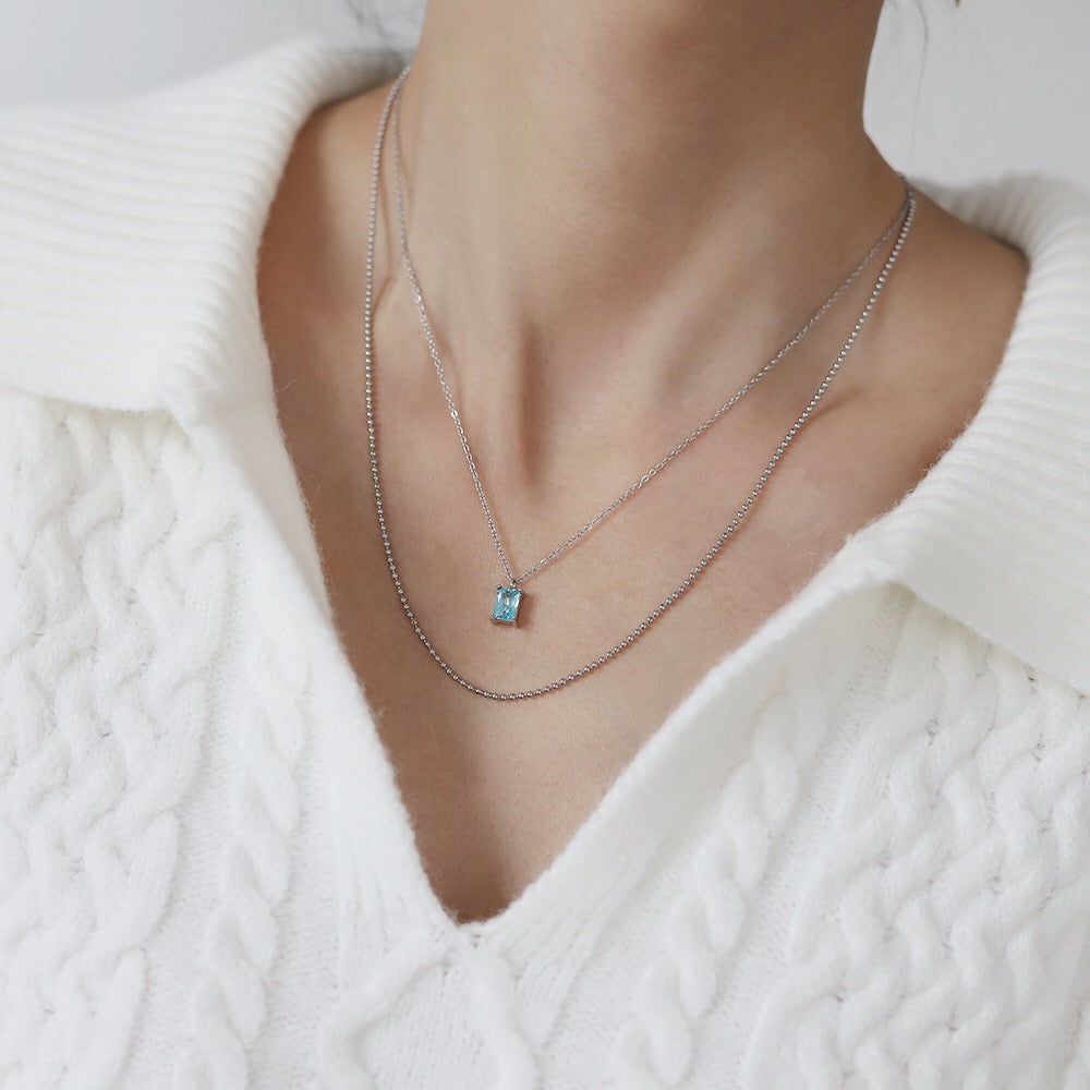 Neel Blue Cubic Necklace