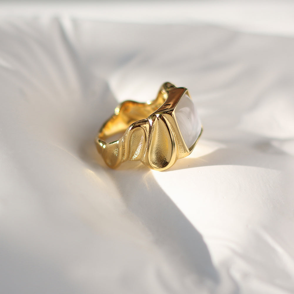 Irmin Square Ruffle Ring