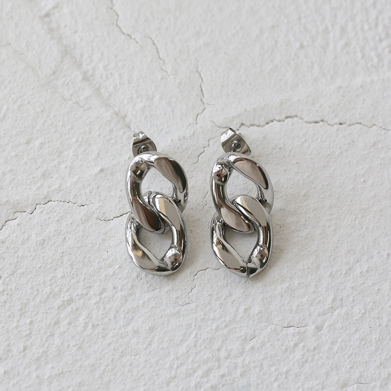 Aina Chain Studs - Silver