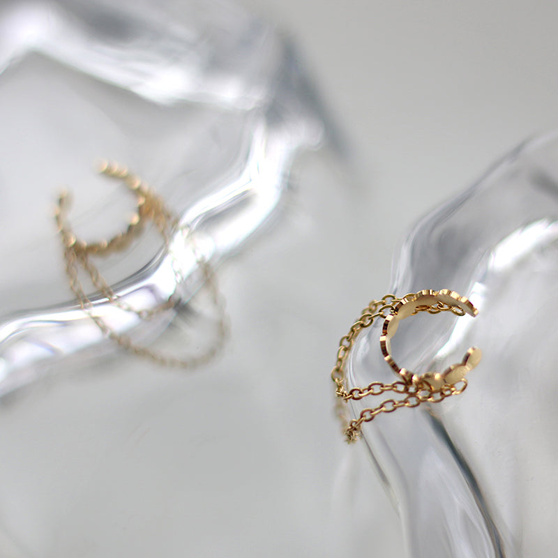 Judy Double Chain Ear Cuffs - Gold