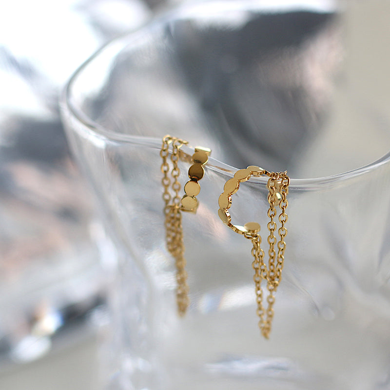 Judy Double Chain Ear Cuffs - Gold