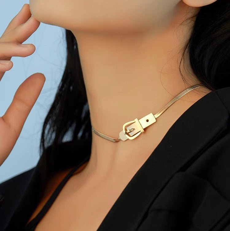 Bria Snake Choker Necklace - Gold