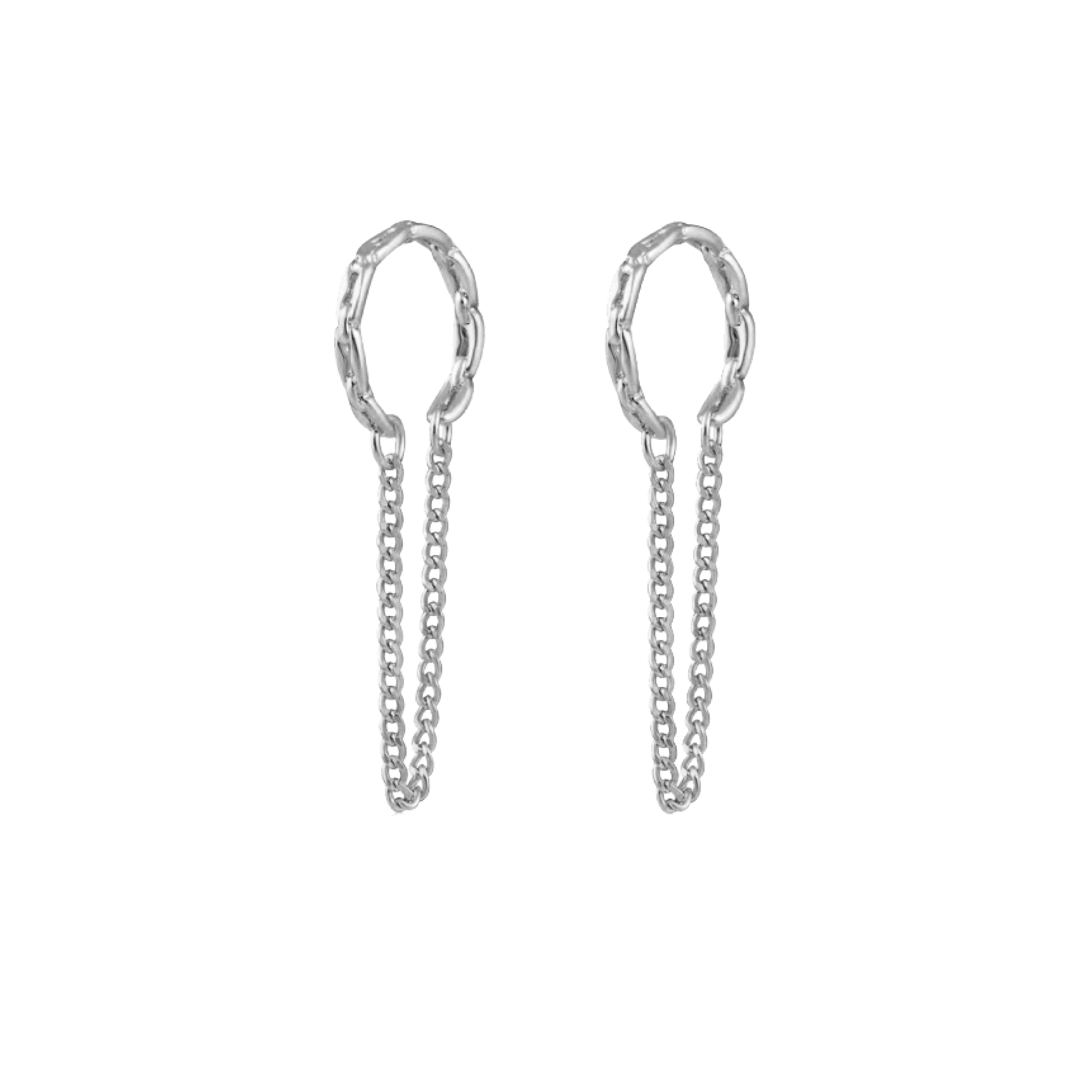 Judith Chain Ear Cuffs - Silver