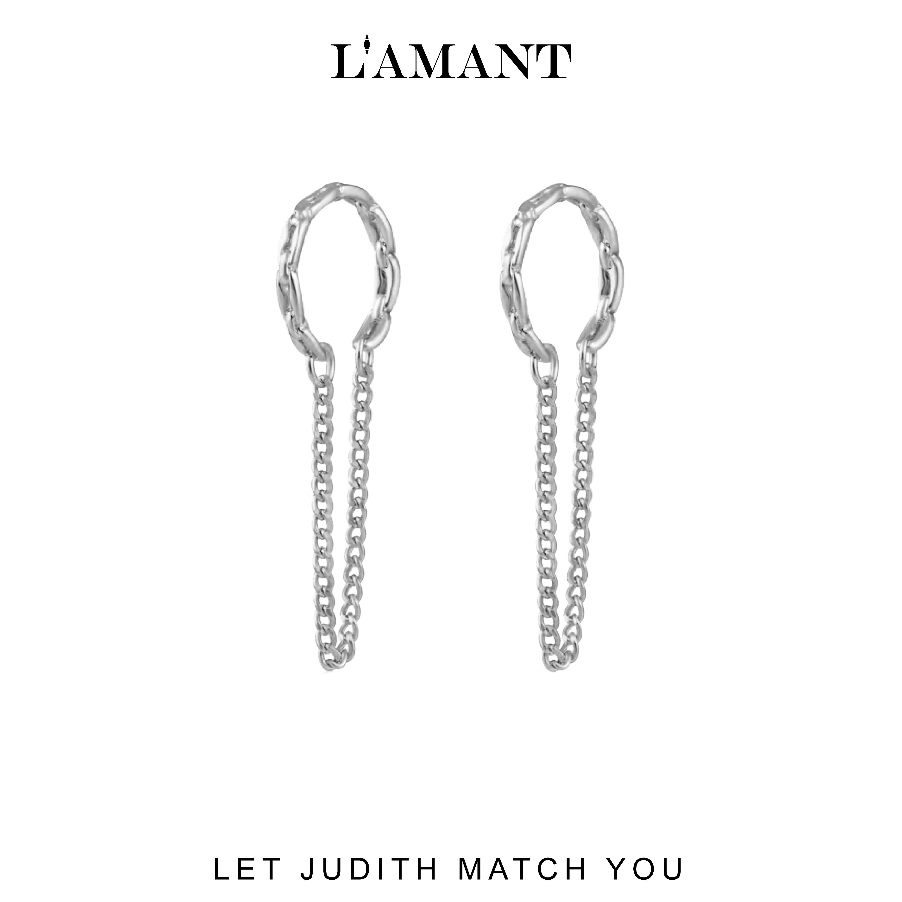 Judith Chain Ear Cuffs - Silver