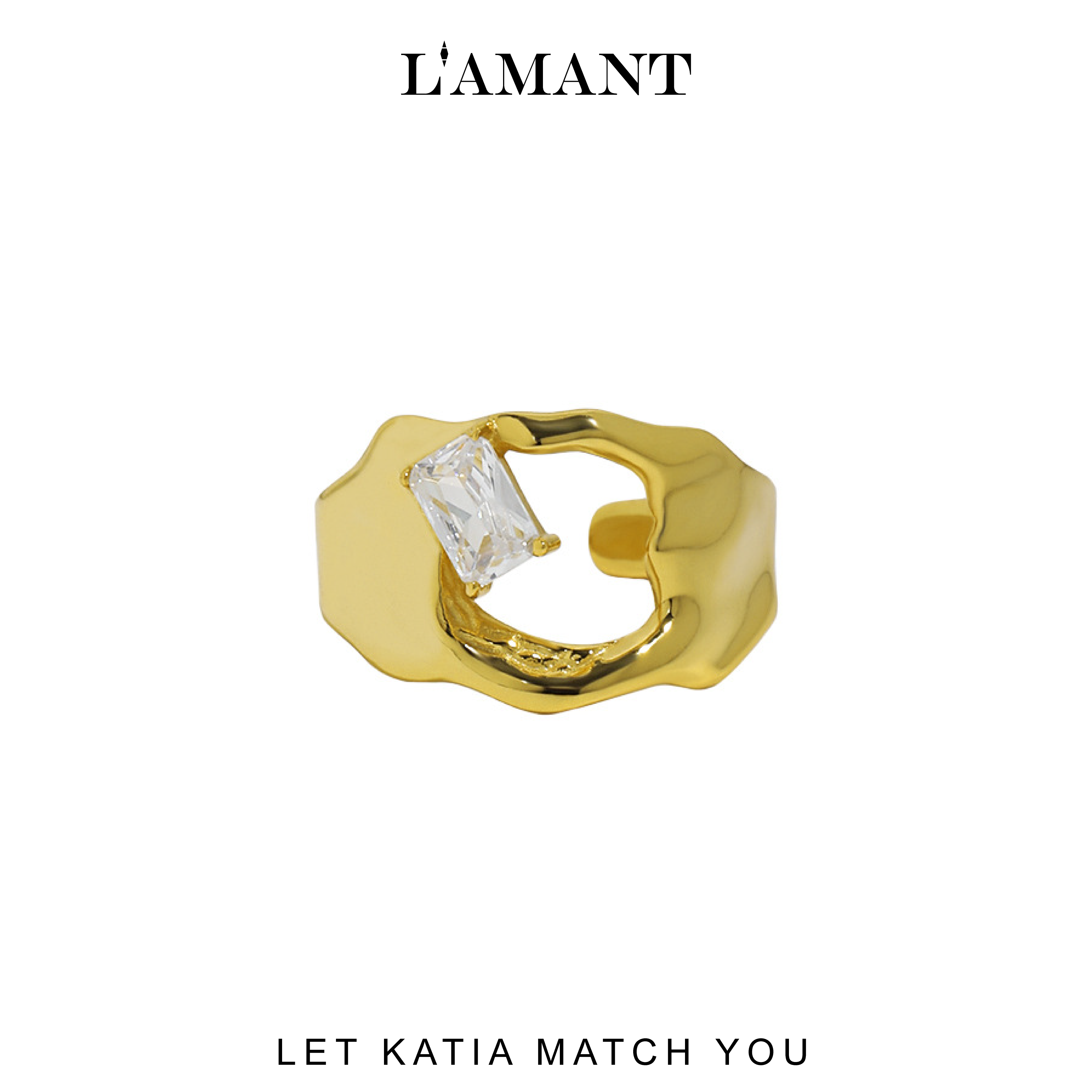 Katia Cubic Ring - Gold