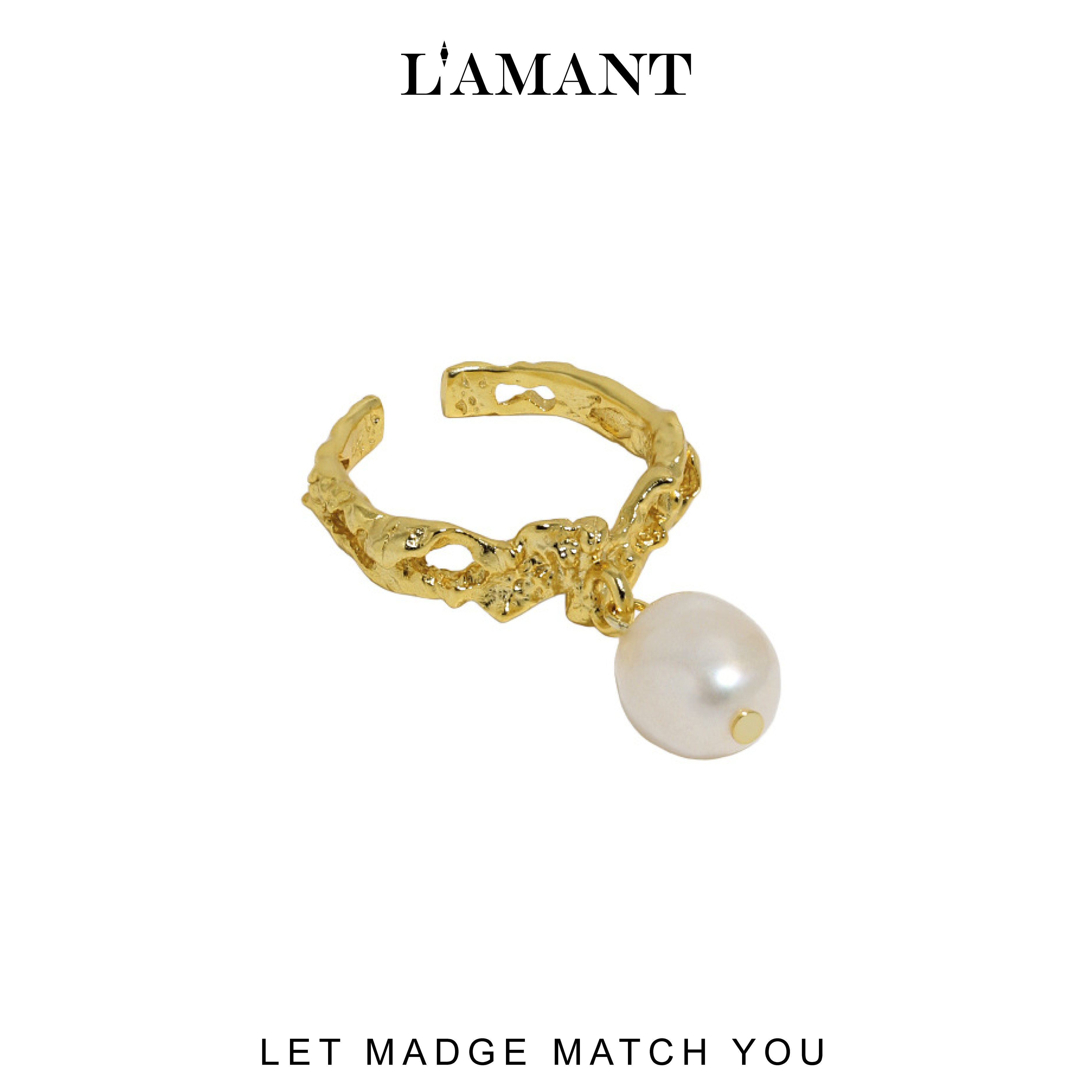 Madge Pearl Ring - Gold