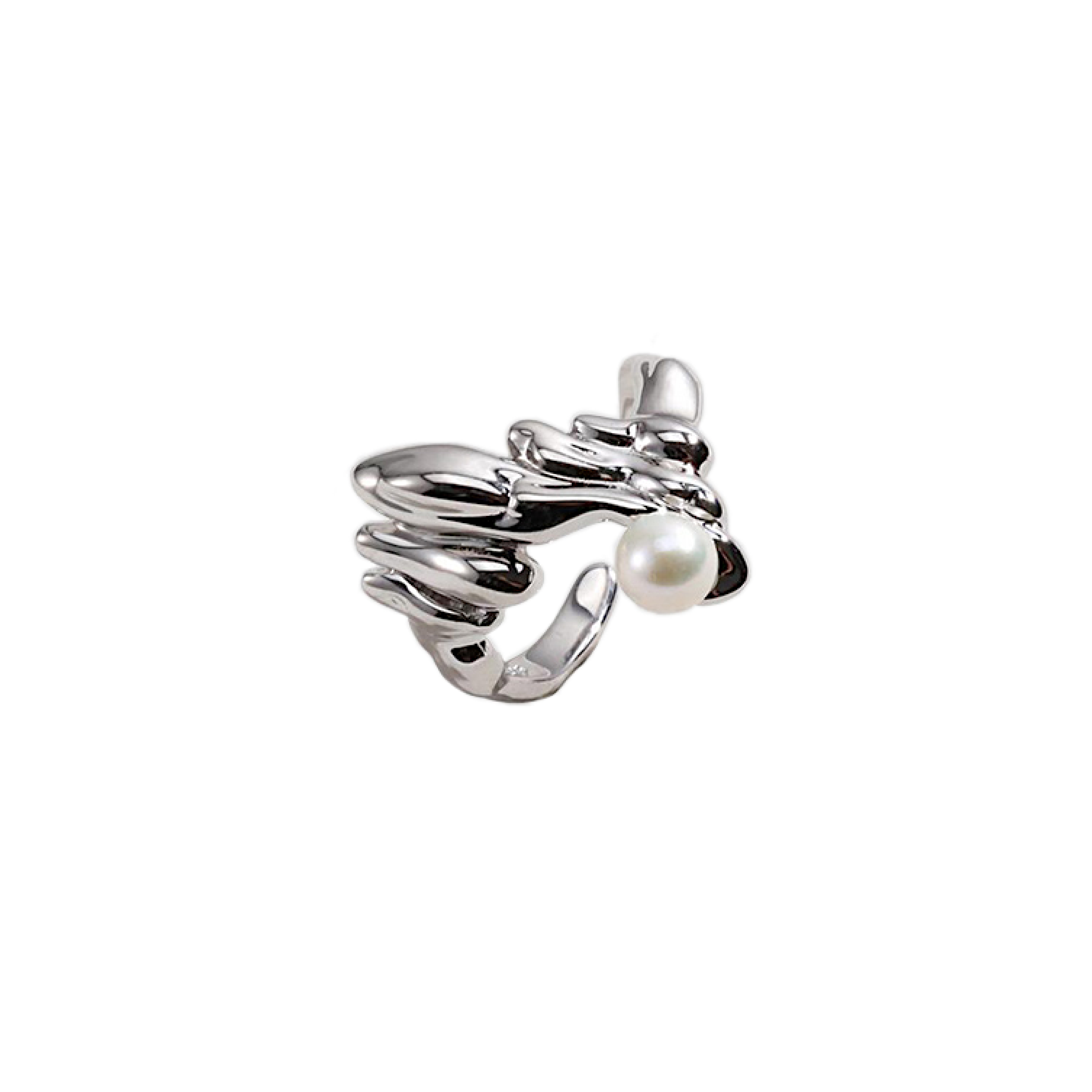 Molten Pearl Ring - Silver