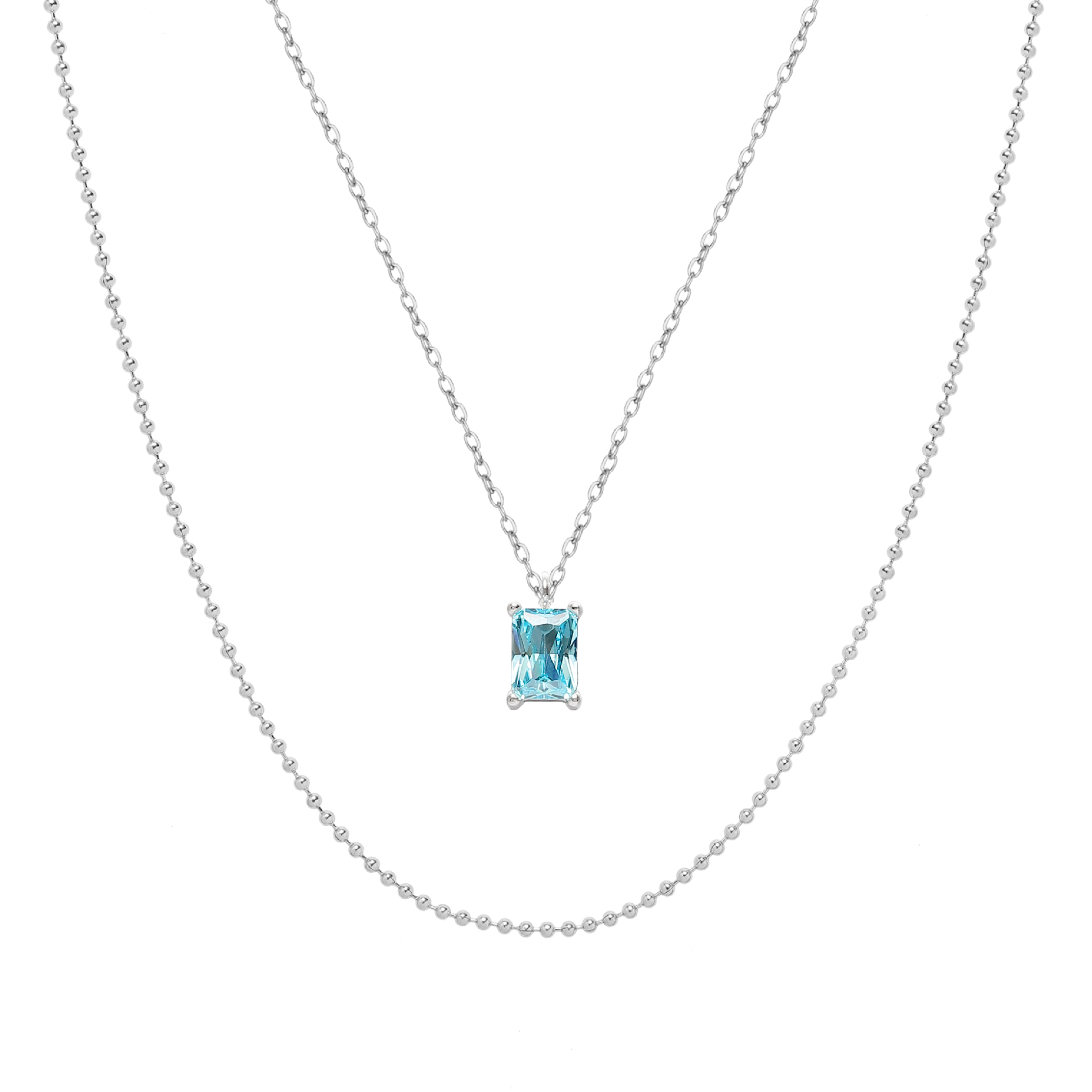 Neel Blue Cubic Necklace