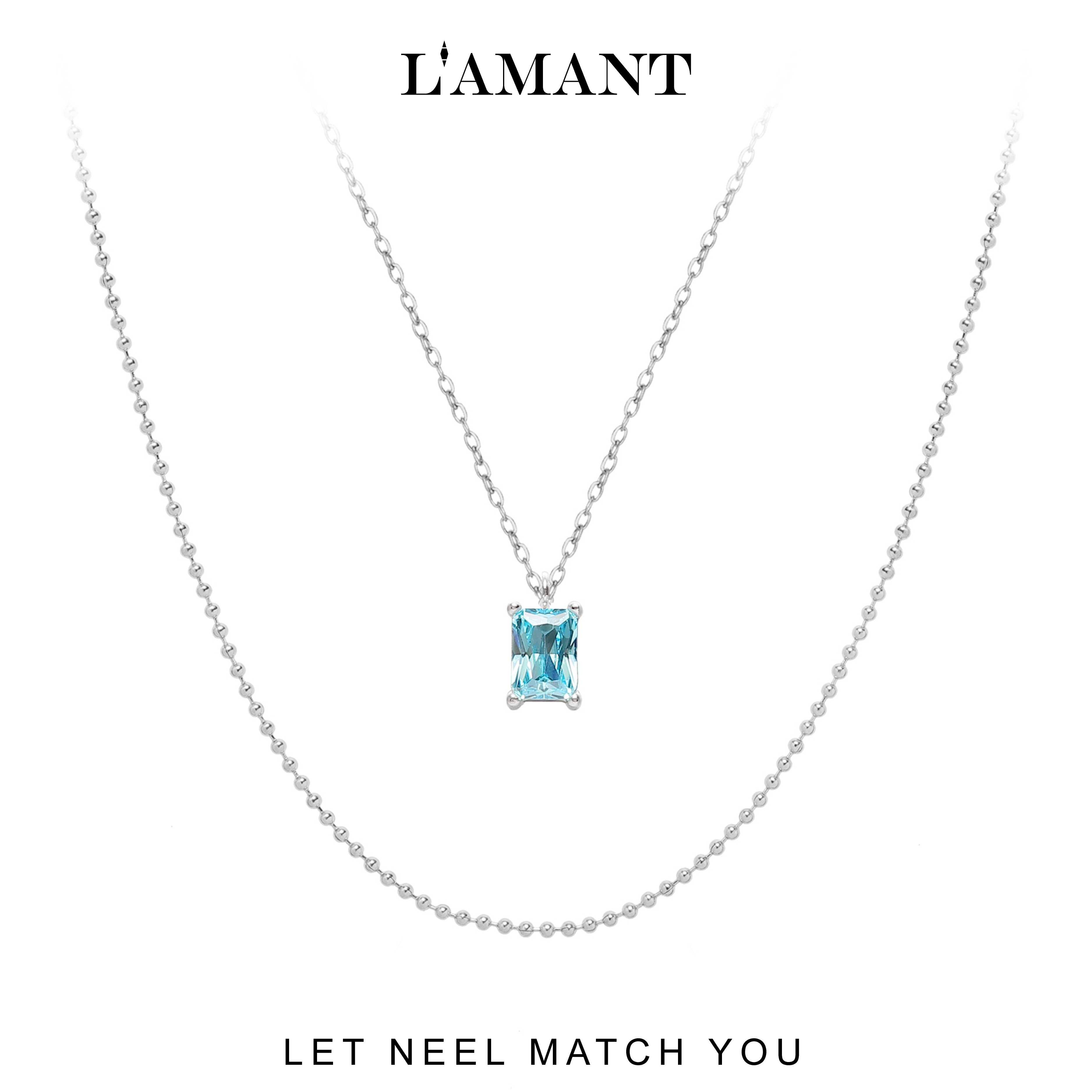 Neel Blue Cubic Necklace