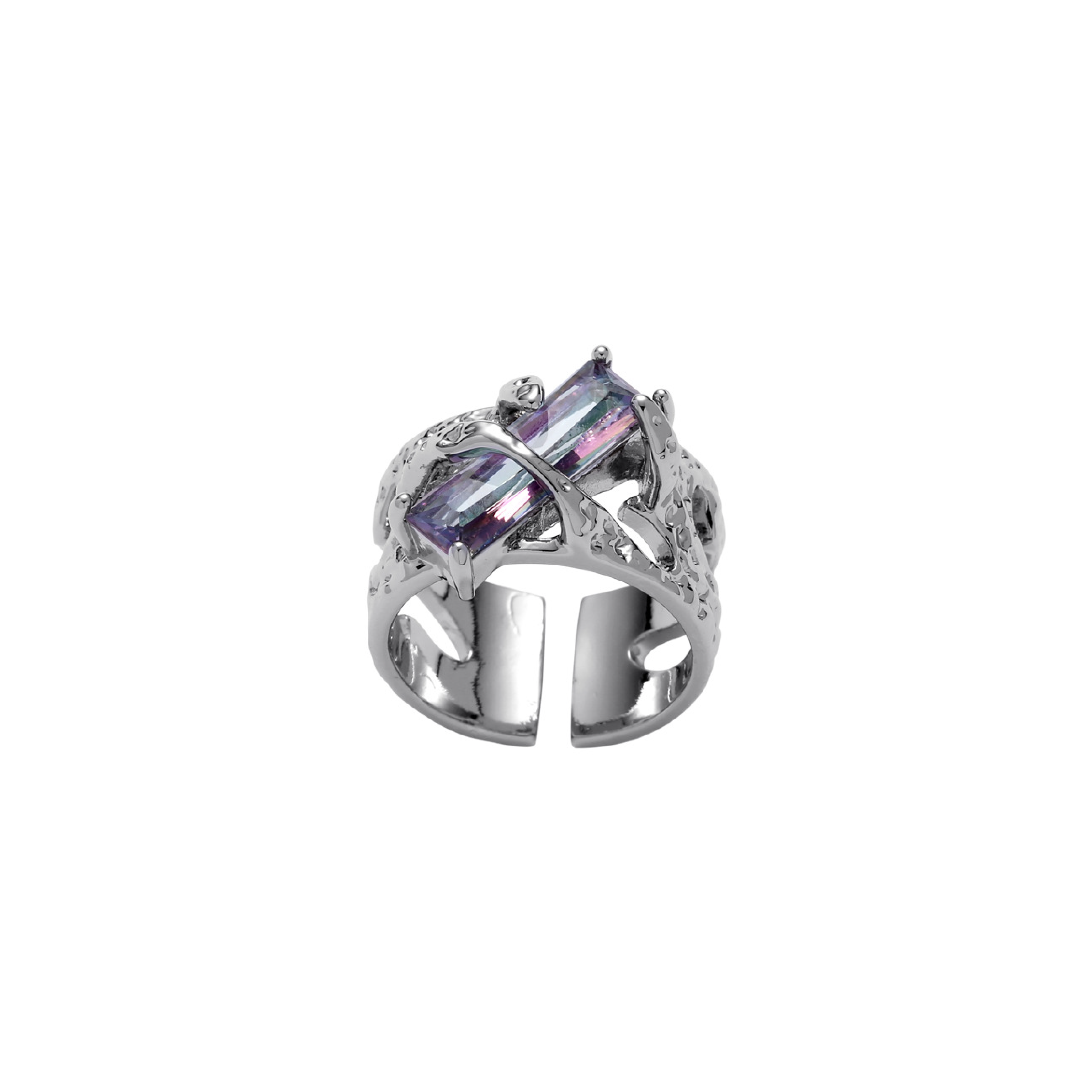 Zed Cubic Ring - Silver